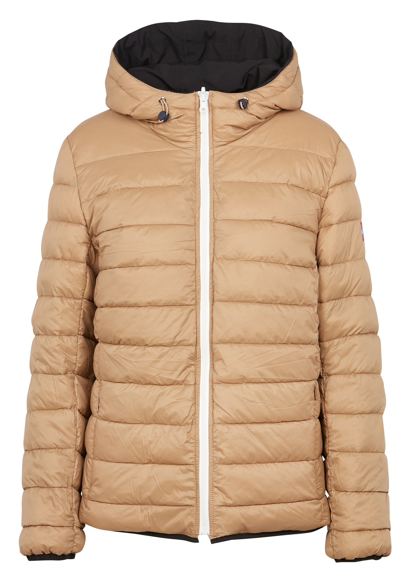 Aan twee zijden draagbaar donsjack met opstaande kraag FLOTTE Beige