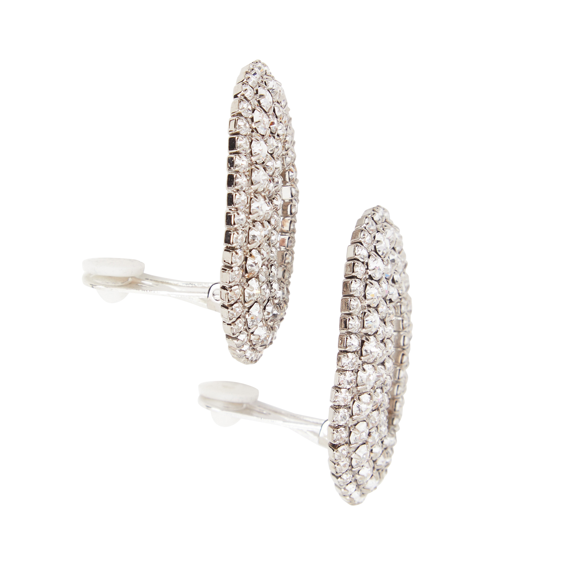 Boucles d'oreilles ovales à clips HELENE ZUBELDIA Blanc