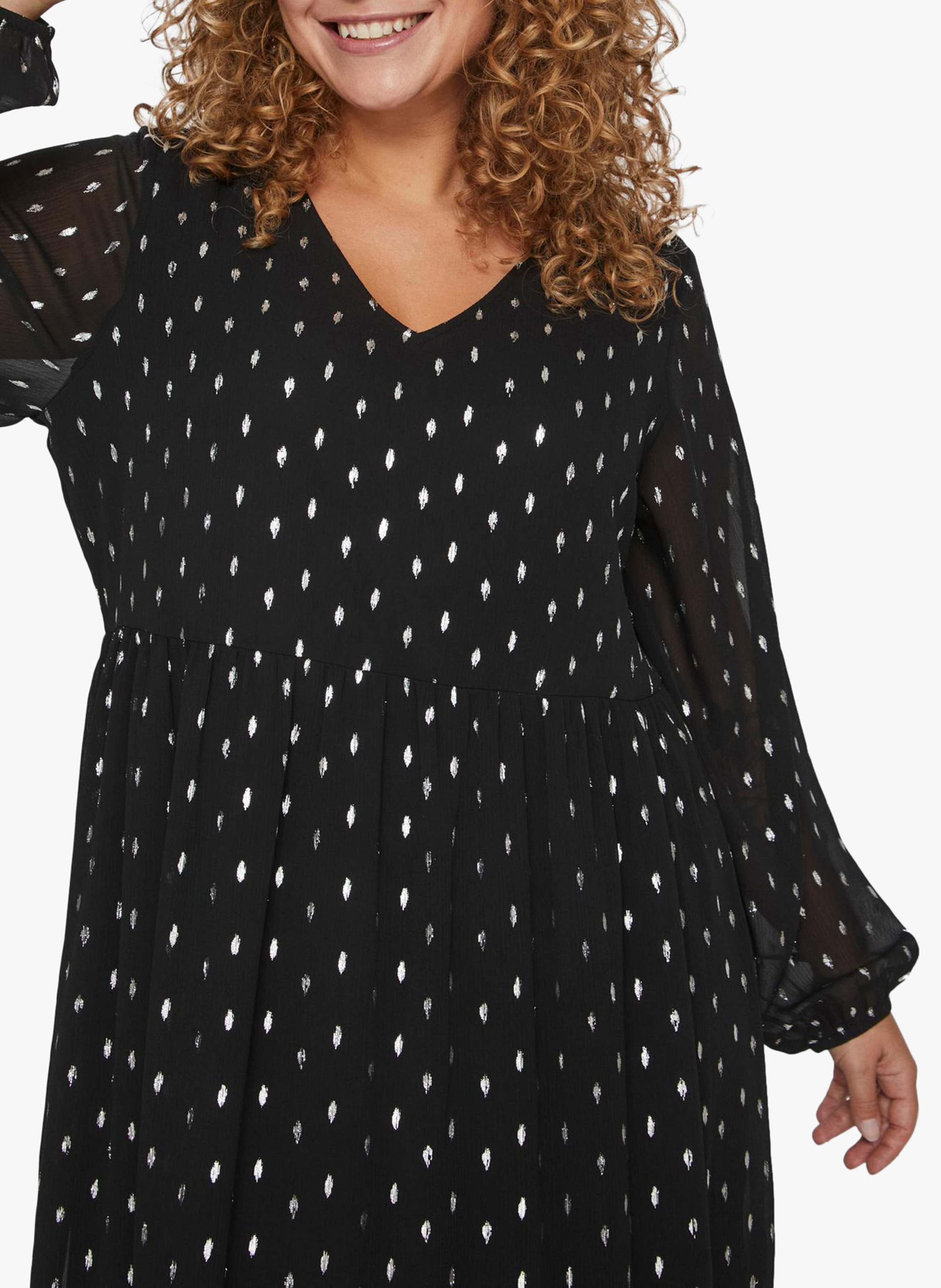 Robe longue ample col V EVOKED Noir