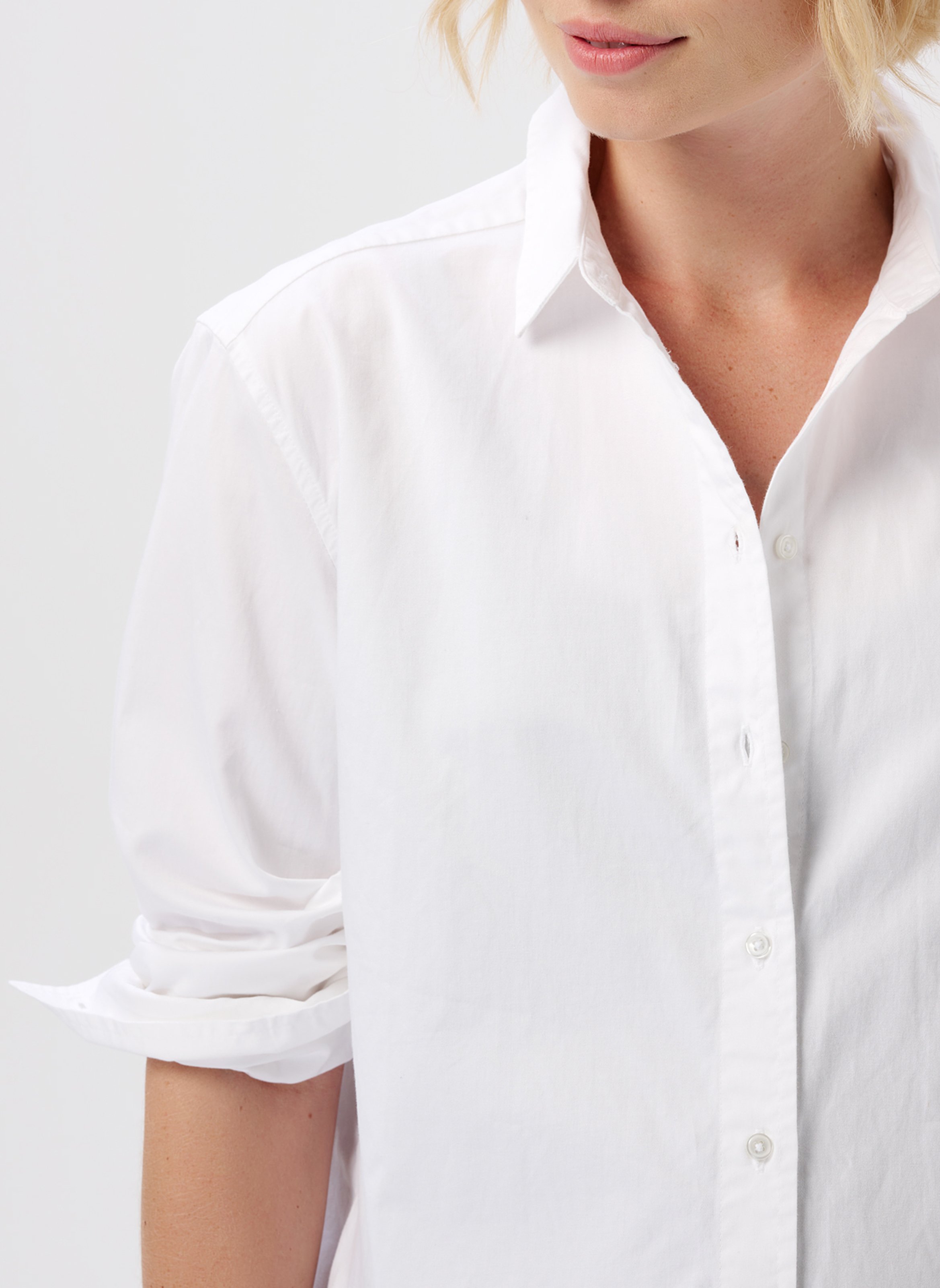 Cotton shirt with classic collar NOPPIES White