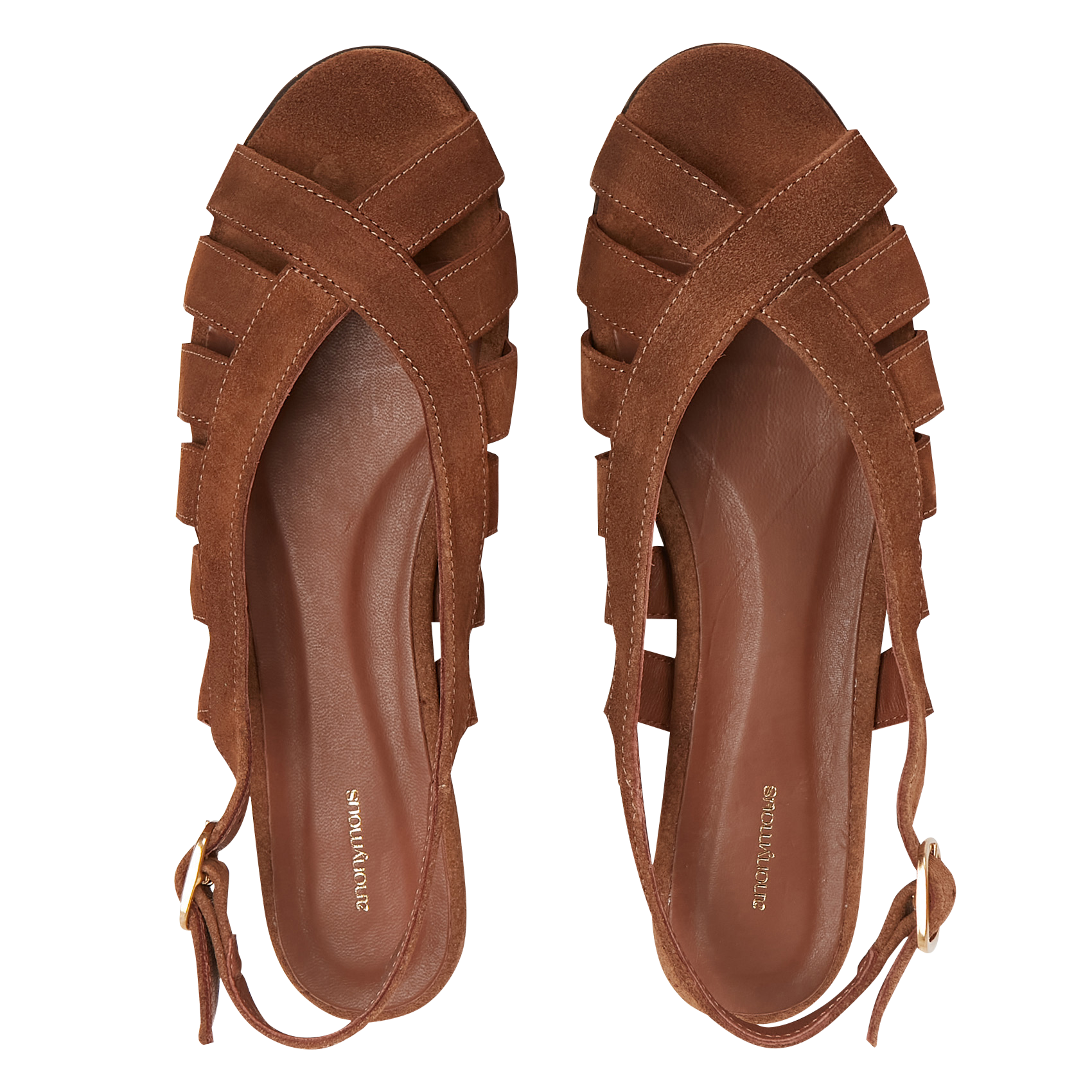 Platte, leren sandalen ANONYMOUS COPENHAGEN Bruin