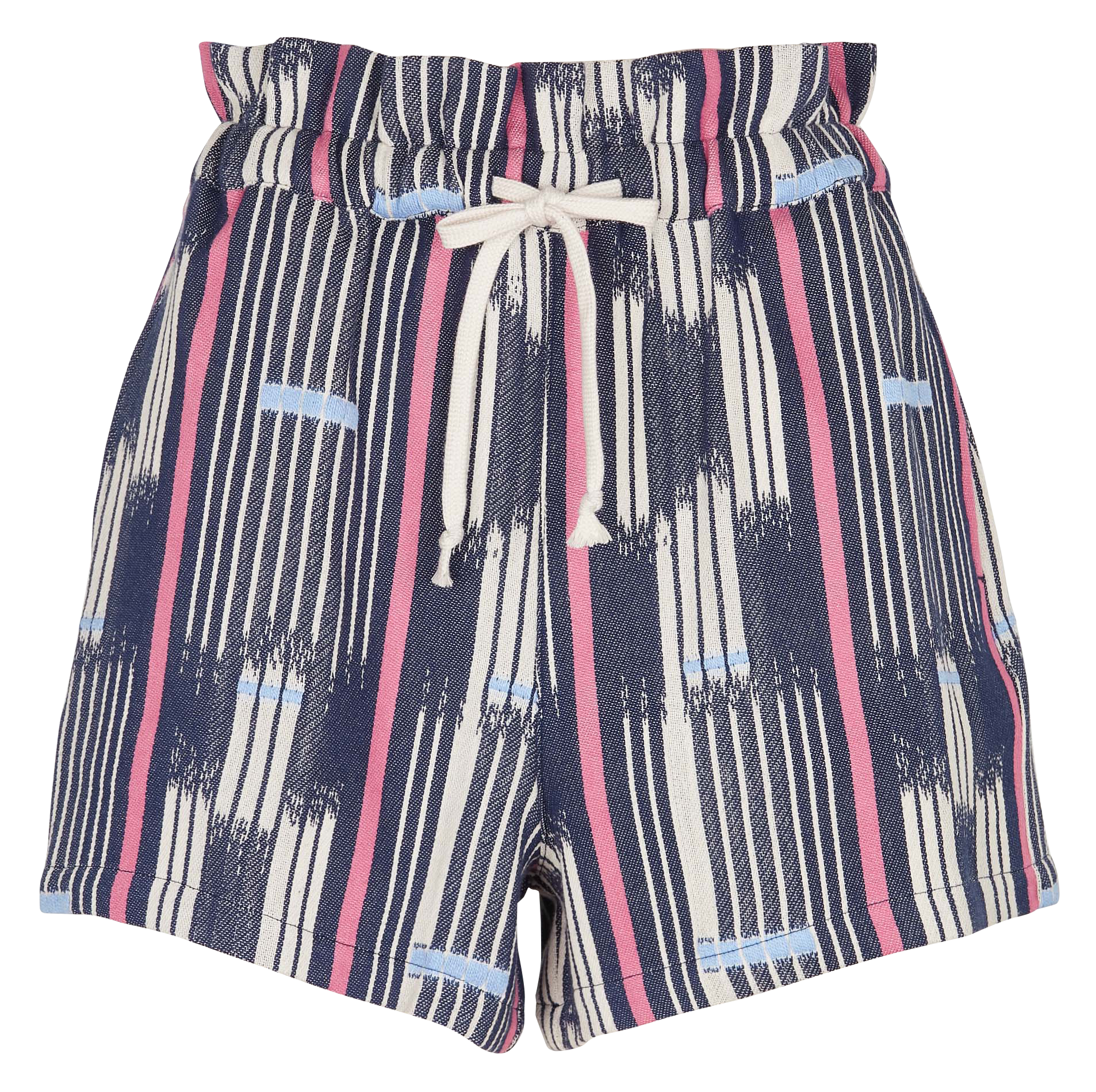 Recht short van biokatoen met hoge taille en ingeweven strepenmotief THE NEW SOCIETY Veelkleurig