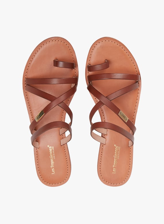Mules en cuir Hastari Tan Les Tropeziennes Par Femme