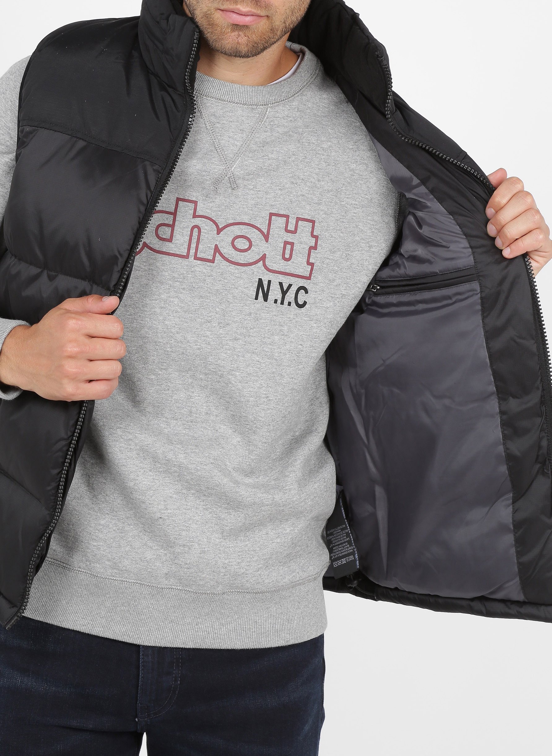 Padded zip-up vest SCHOTT Black