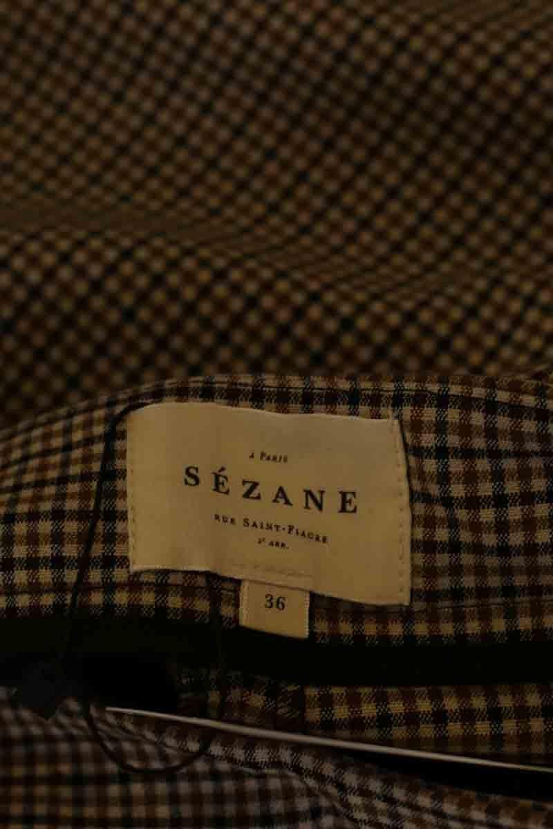 Slim cotton trousers SEZANE - Seconde main Brown