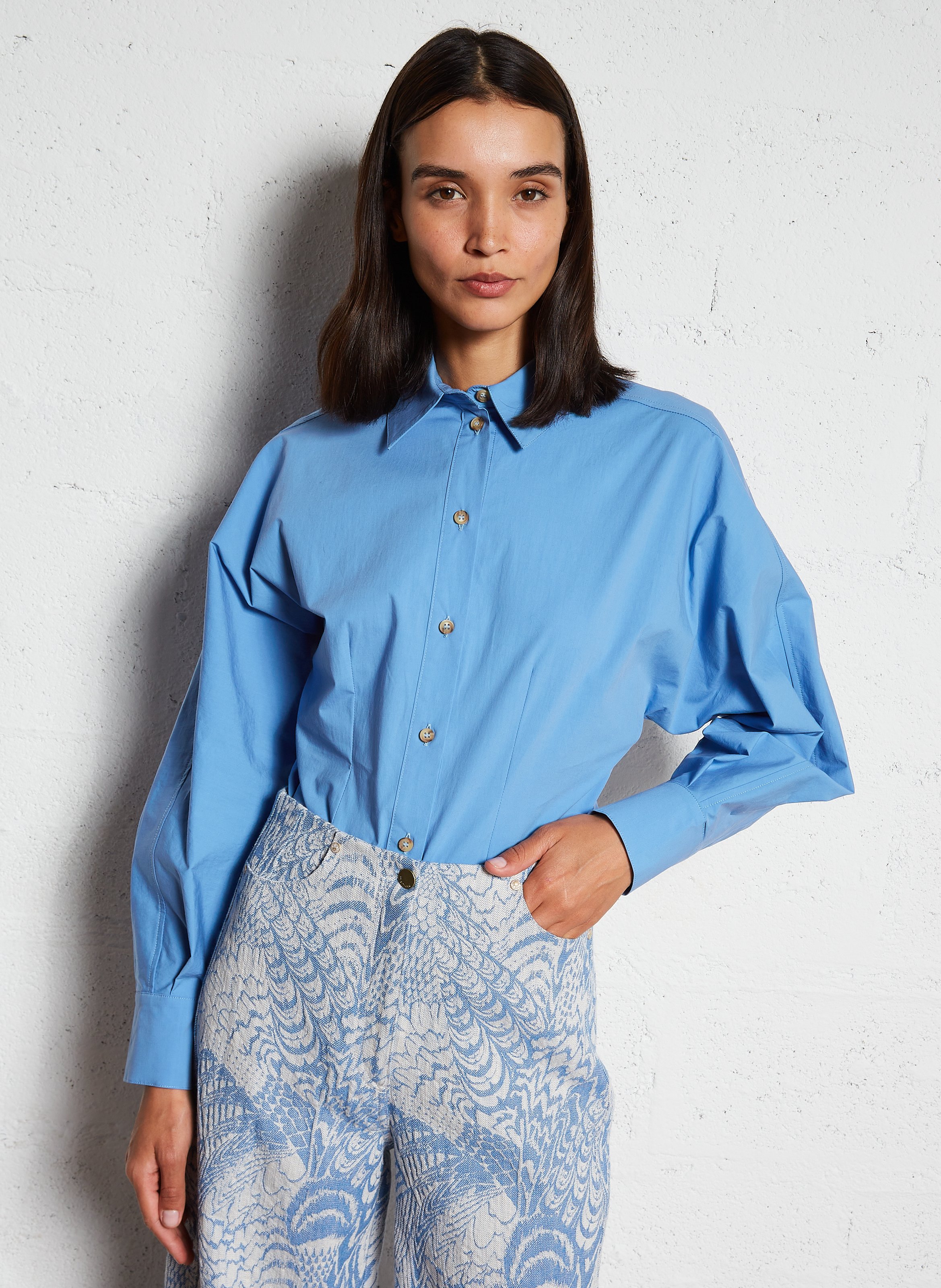 Gerade geschnittenes Hemd aus Baumwoll-Mix MOMONI