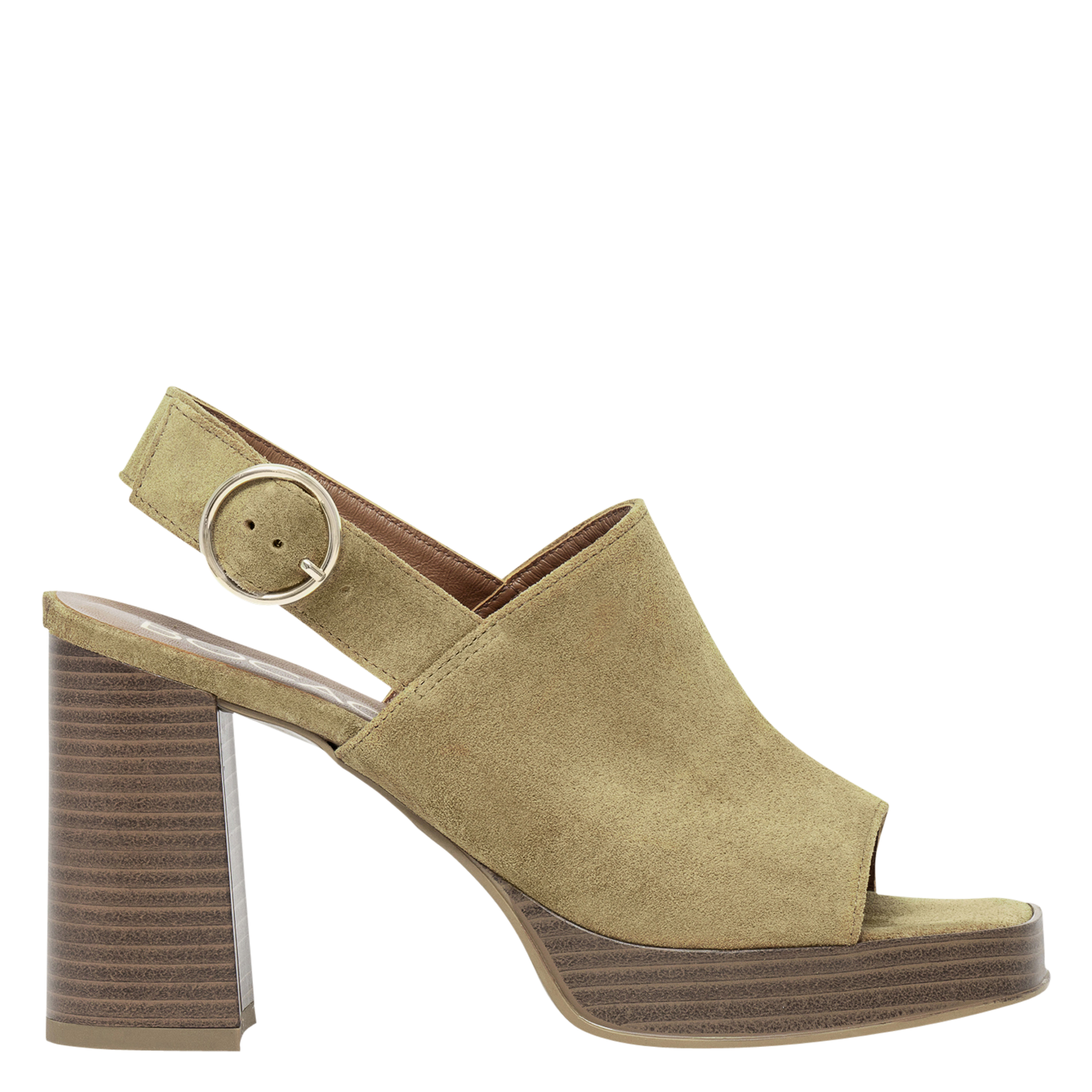 Hoge plateau sandalen van suède leer BOCAGE Bruin