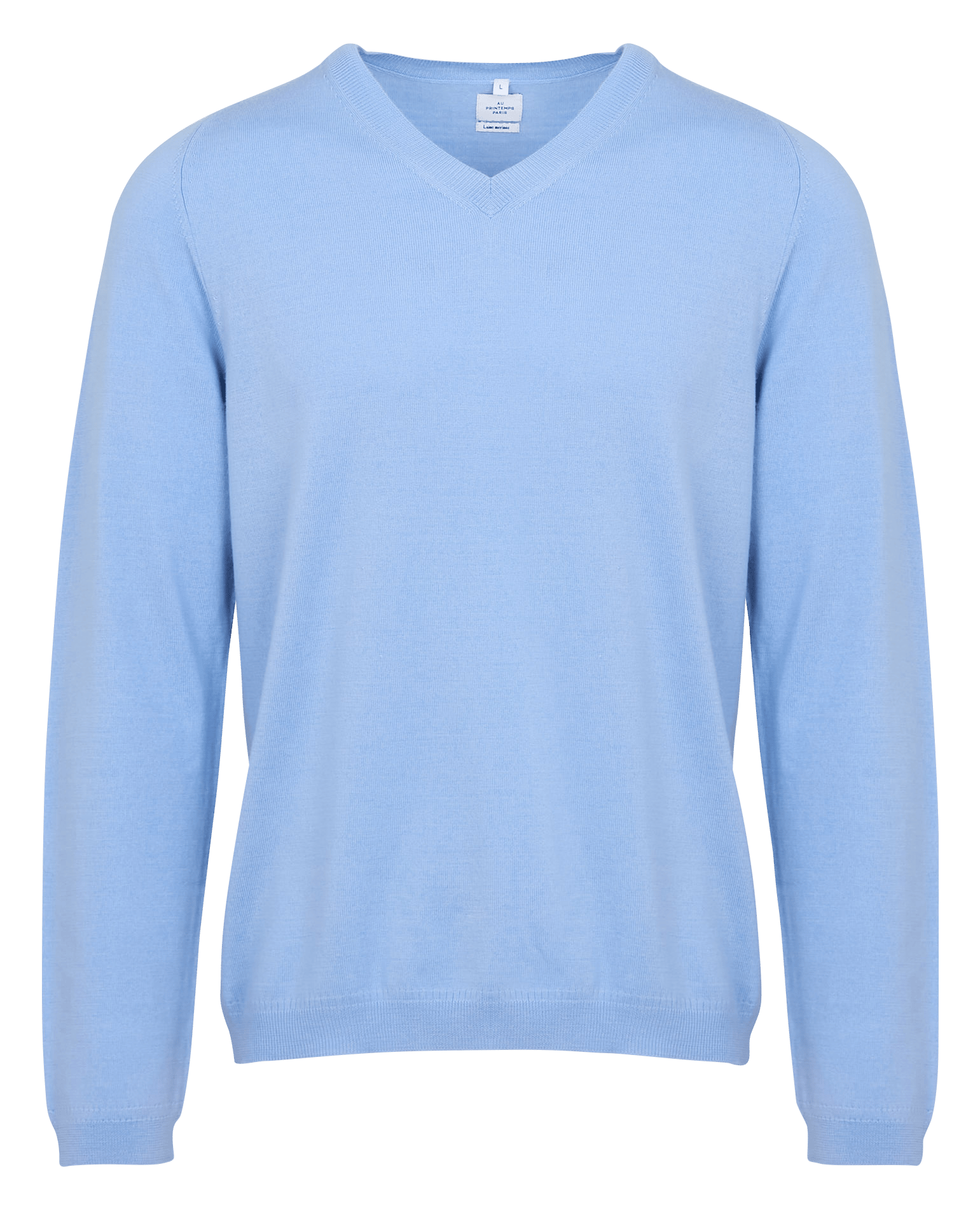 Wollpullover mit V-Ausschnitt, Regular Fit | Blau AU PRINTEMPS PARIS Herren