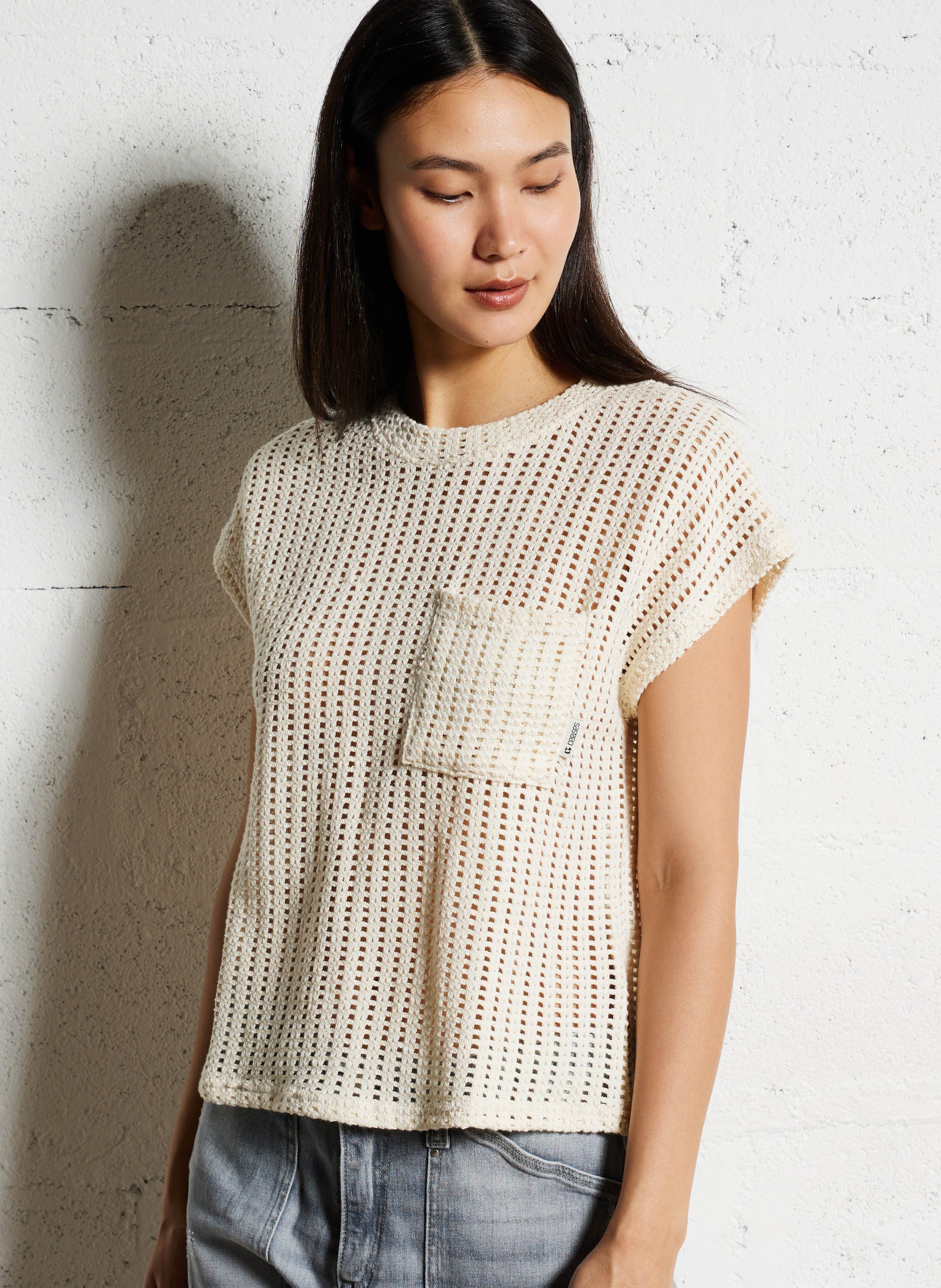 Oversized round-neck cotton T-shirt LE TEMPS DES CERISES White