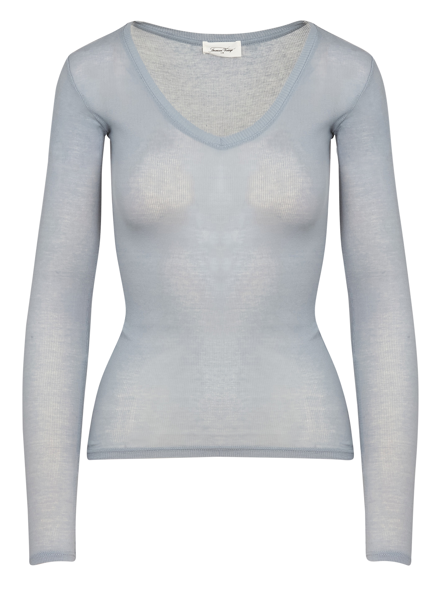 Tailliertes V-Ausschnitt T-Shirt aus Baumwolle MASSACHUSETTS Orage vintage