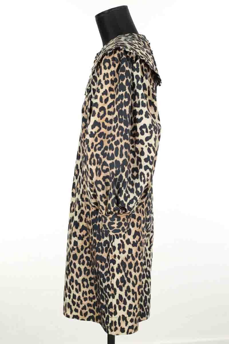 Cotton dress GANNI - Seconde Main Beige