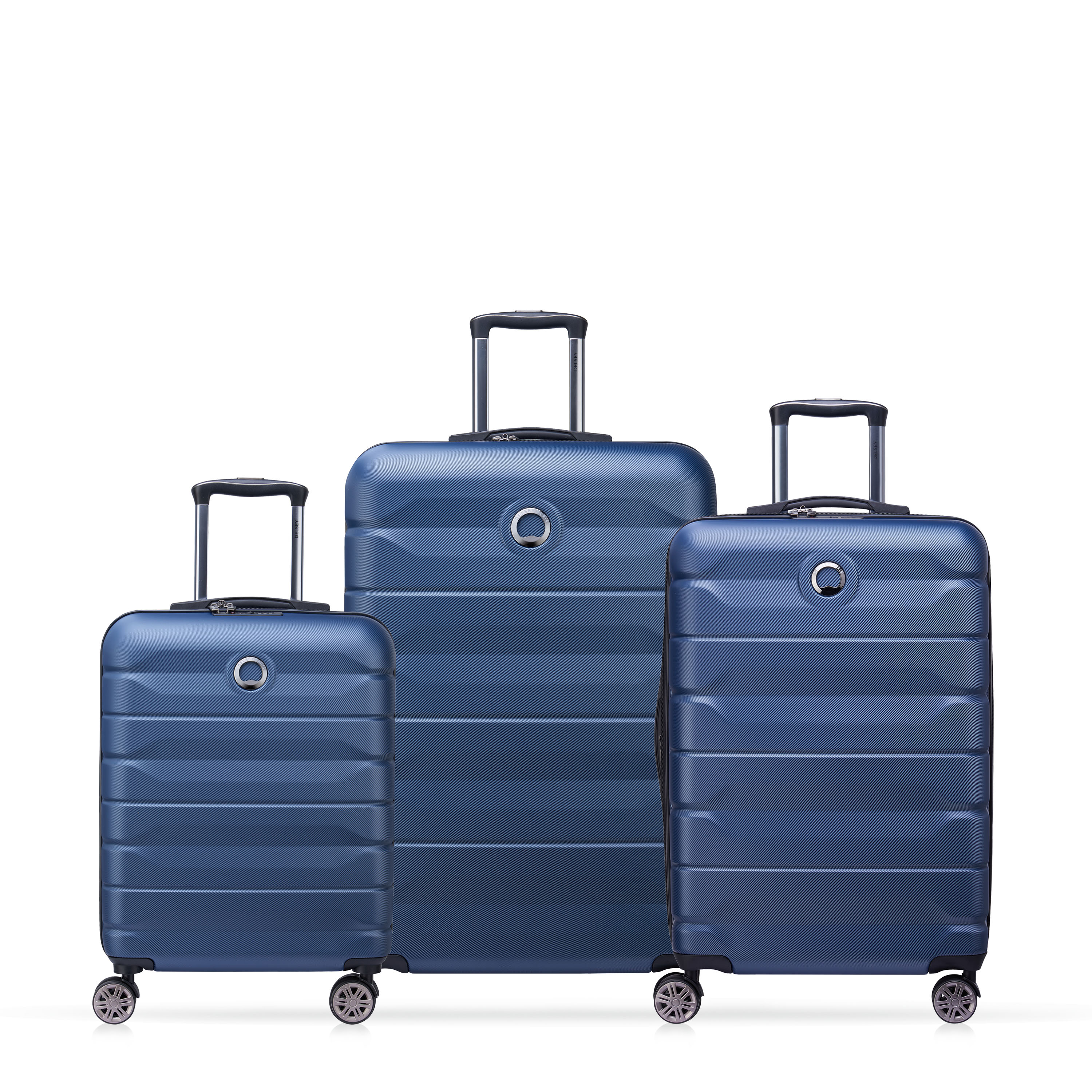 Set of 3 rigid suitcases 55 cm/ 68 cm/ 77 cm AIR ARMOUR Bleu nuit