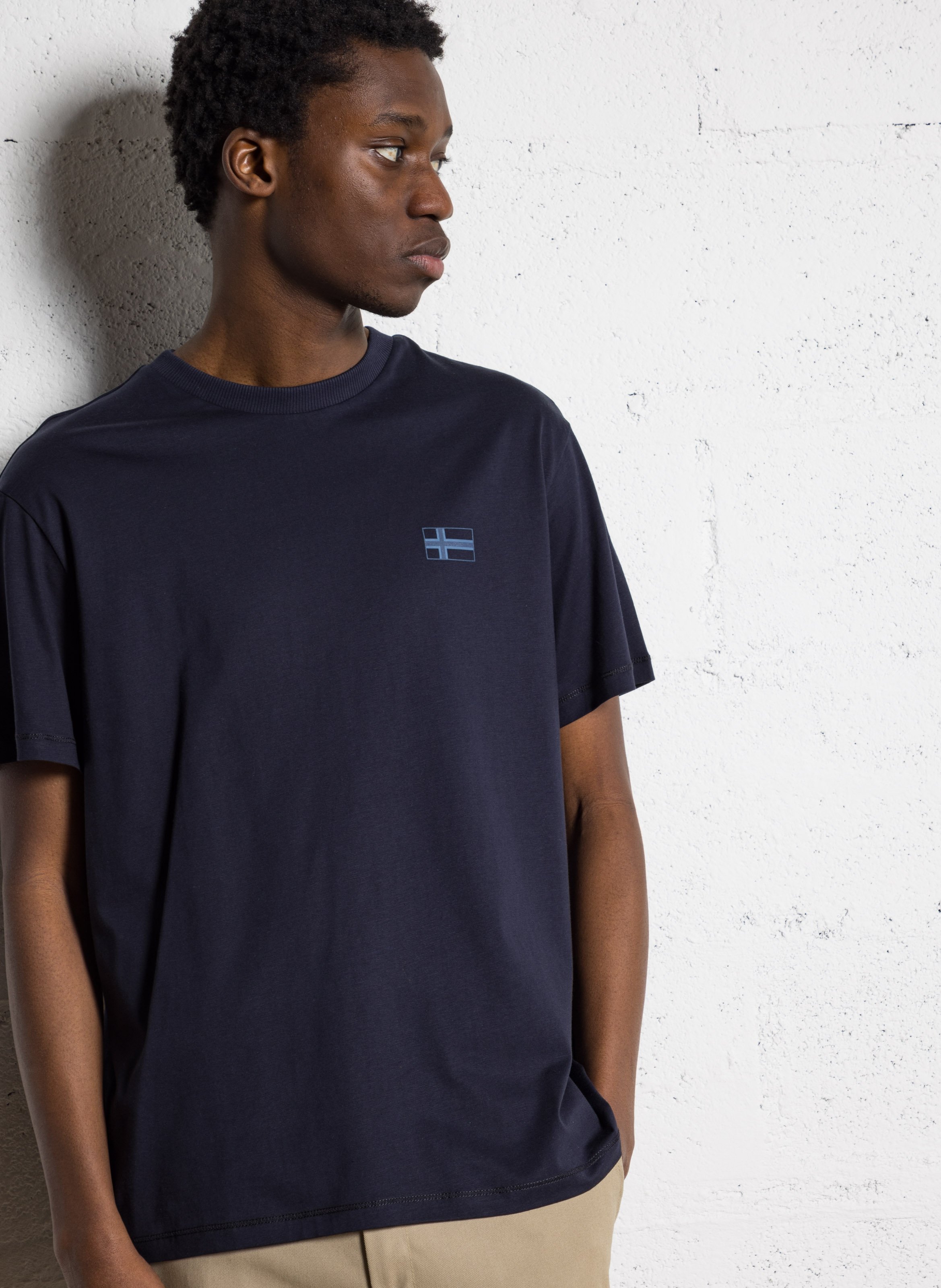 Gerade geschnittenes Rundhals-T-Shirt aus Baumwolle NAPAPIJRI