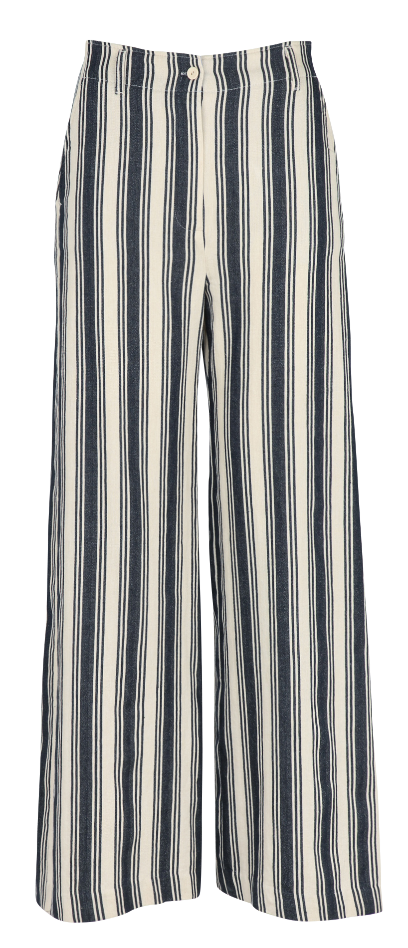 High-waisted cotton-blend flared pants DIEGA White