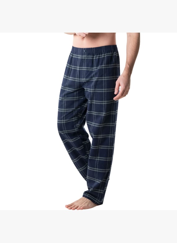 Pyjama long col t jersey flanelle Vert Eminence Homme Place