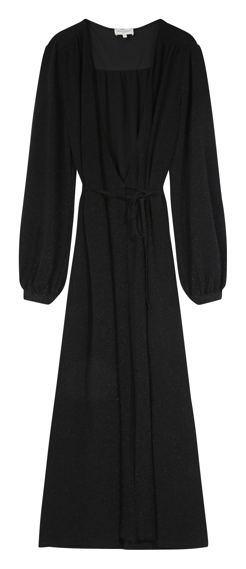 Sequined wrap long dress GRACE ET MILA Black