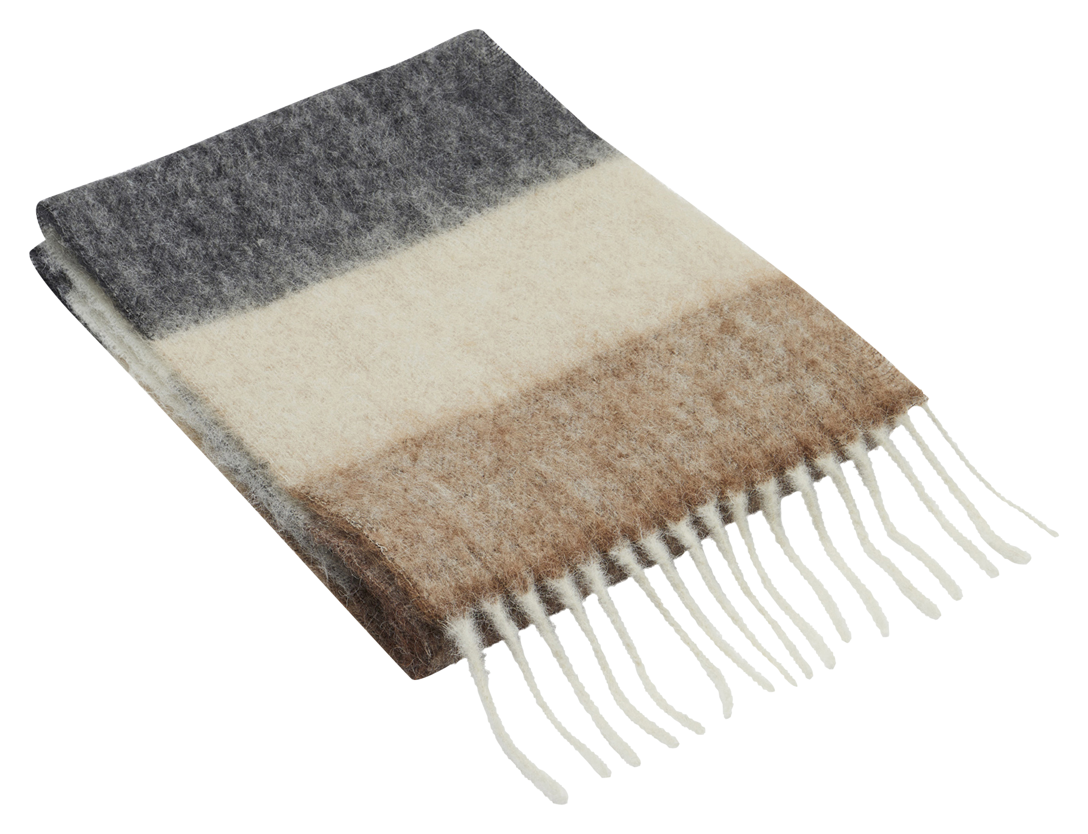 Gestreifter Schal aus Wollmix BECKSONDERGAARD Braun