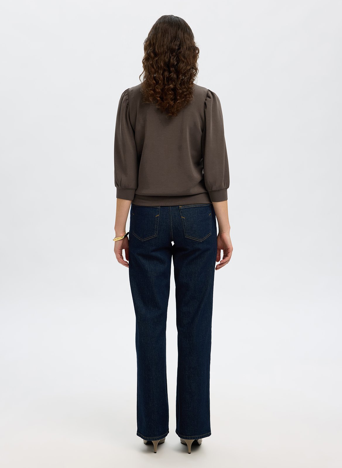 Trui met opstaande kraag SELECTED Bruin