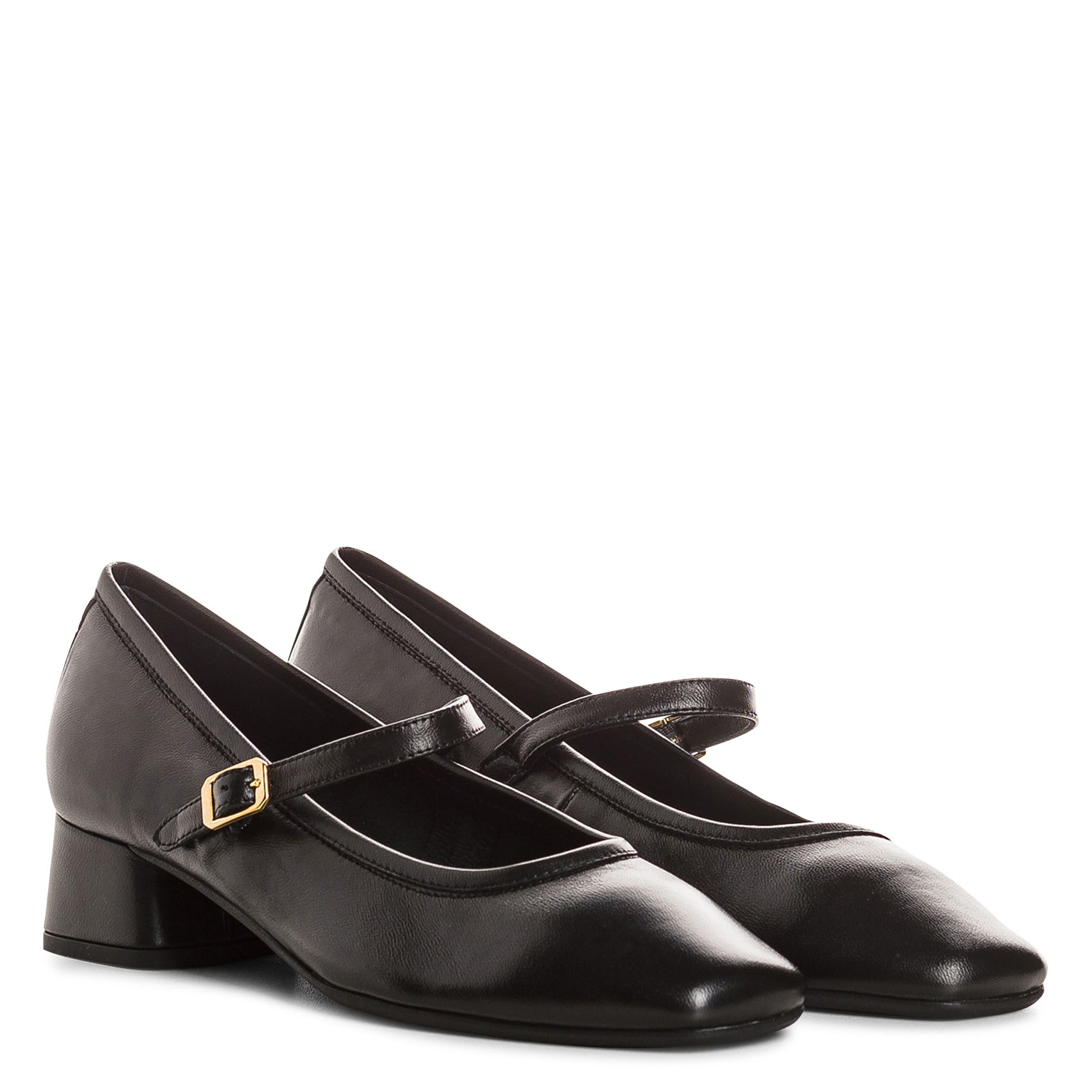 Smooth leather heeled booties REQINS Black