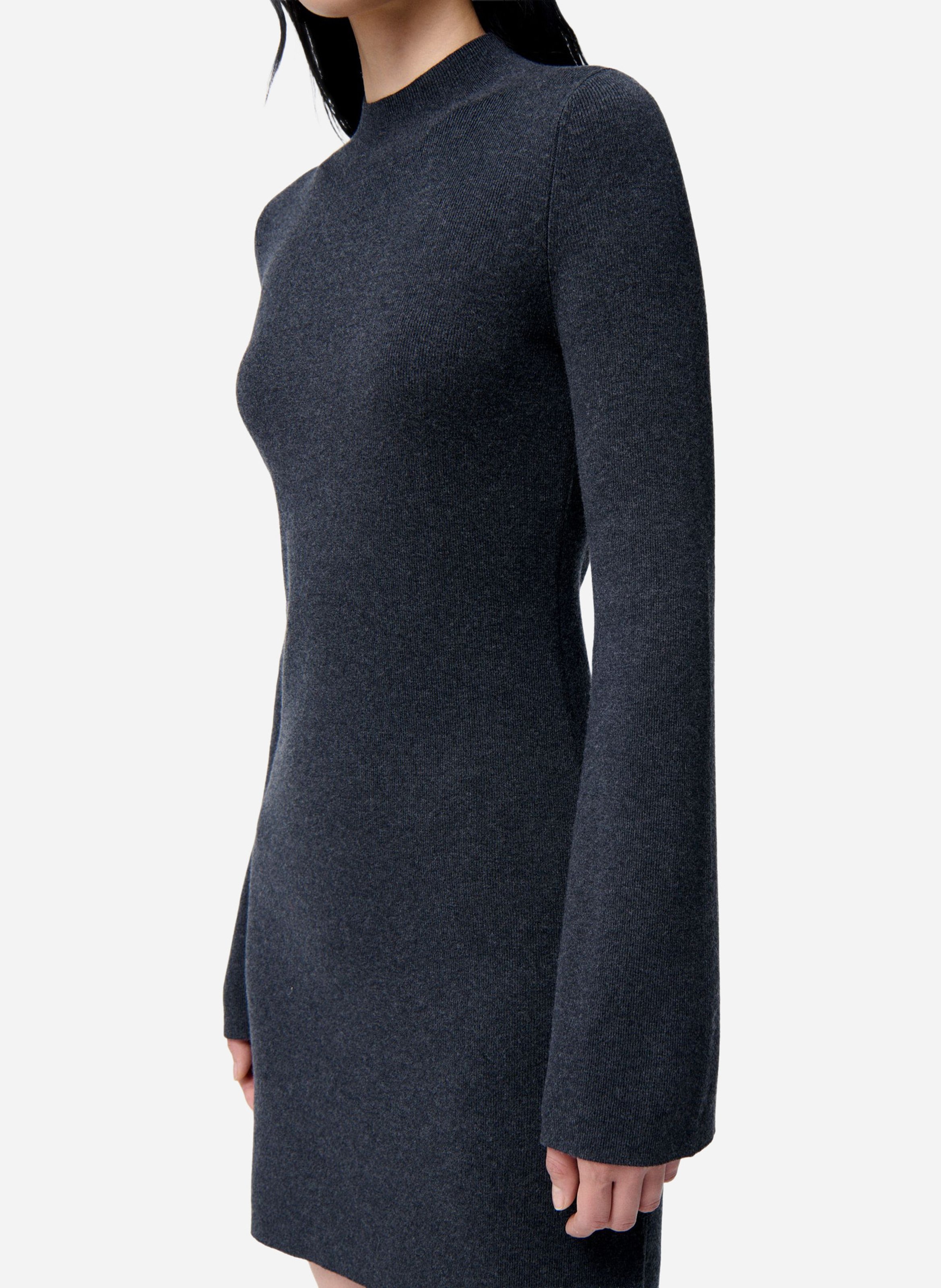 Short round-neck wool-blend dress VANESSA BRUNO Grey