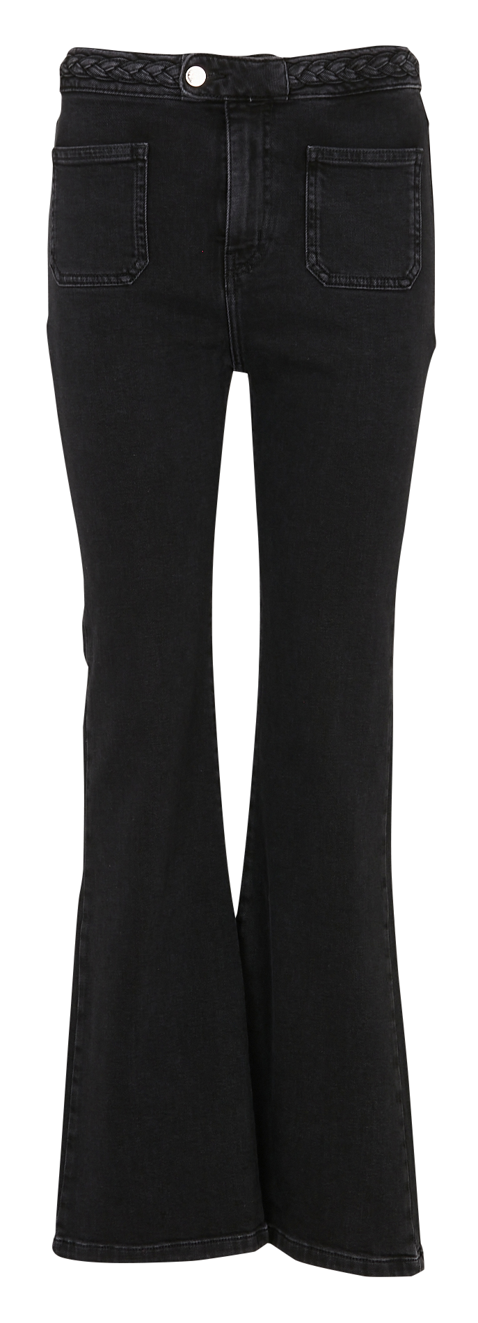 Jean flare en coton mélangé BERENICE Noir