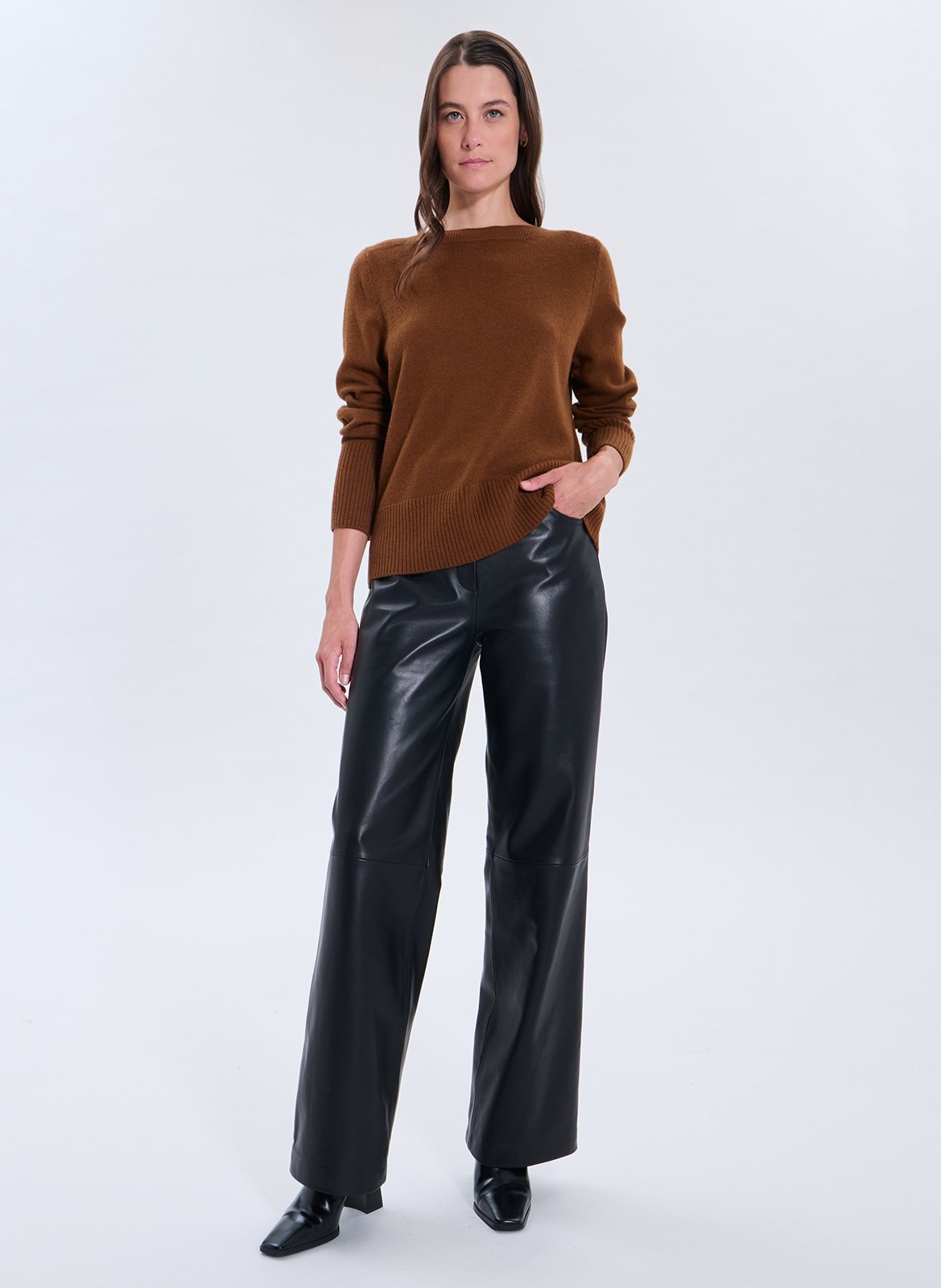 Trui met ronde hals van wol ZAPA Bruin