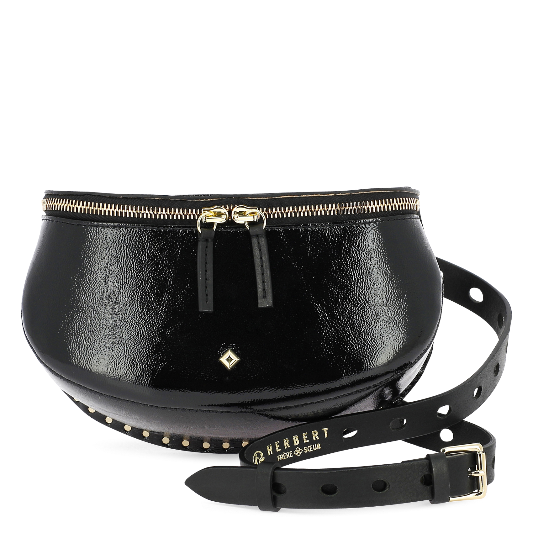 Hüfttasche aus Lackleder HERBERT FRERE SOEUR Schwarz