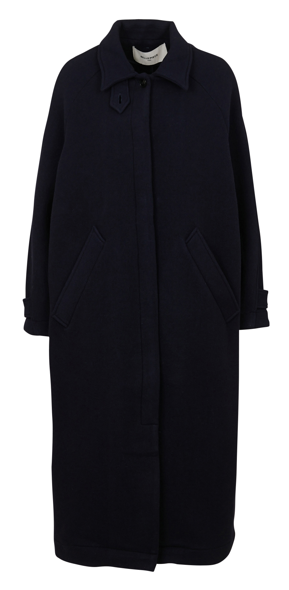 Manteau ample col classique en laine BELLEPIECE Bleu