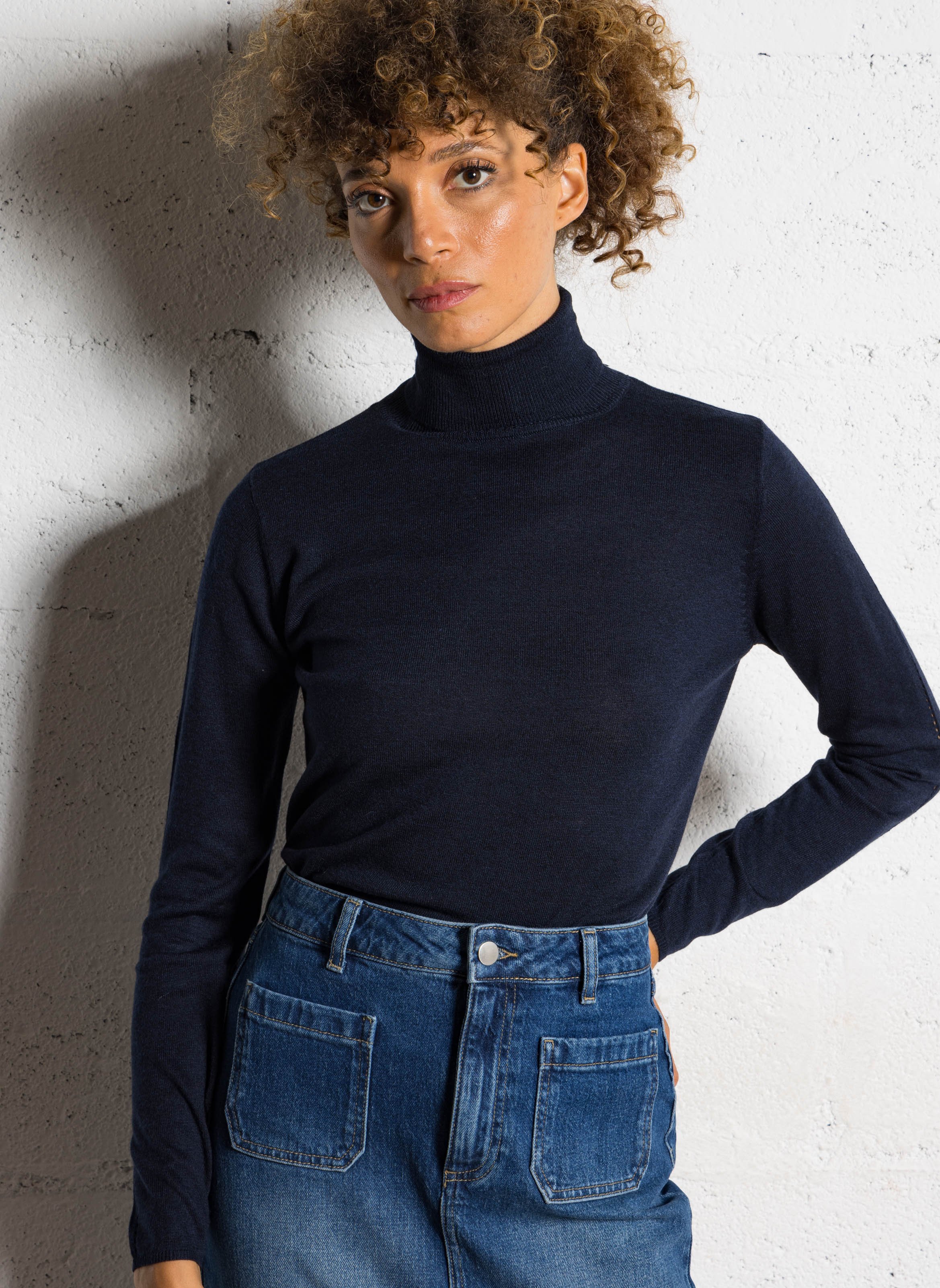 Rollkragenpullover mit langen Ärmeln in Uni-Farbe LA PETITE ETOILE