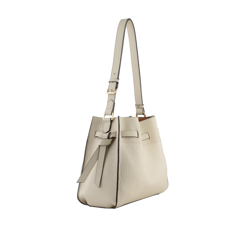Shoulder bag - cowhide leather POURCHET Beige