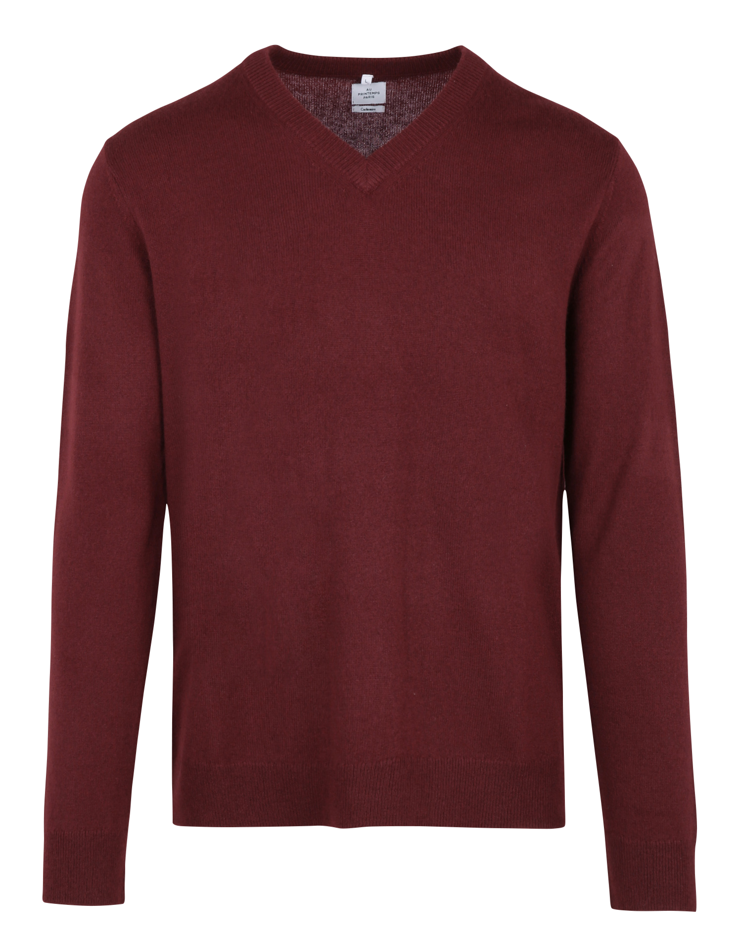 Straight V-neck cashmere sweater AU PRINTEMPS PARIS Purple