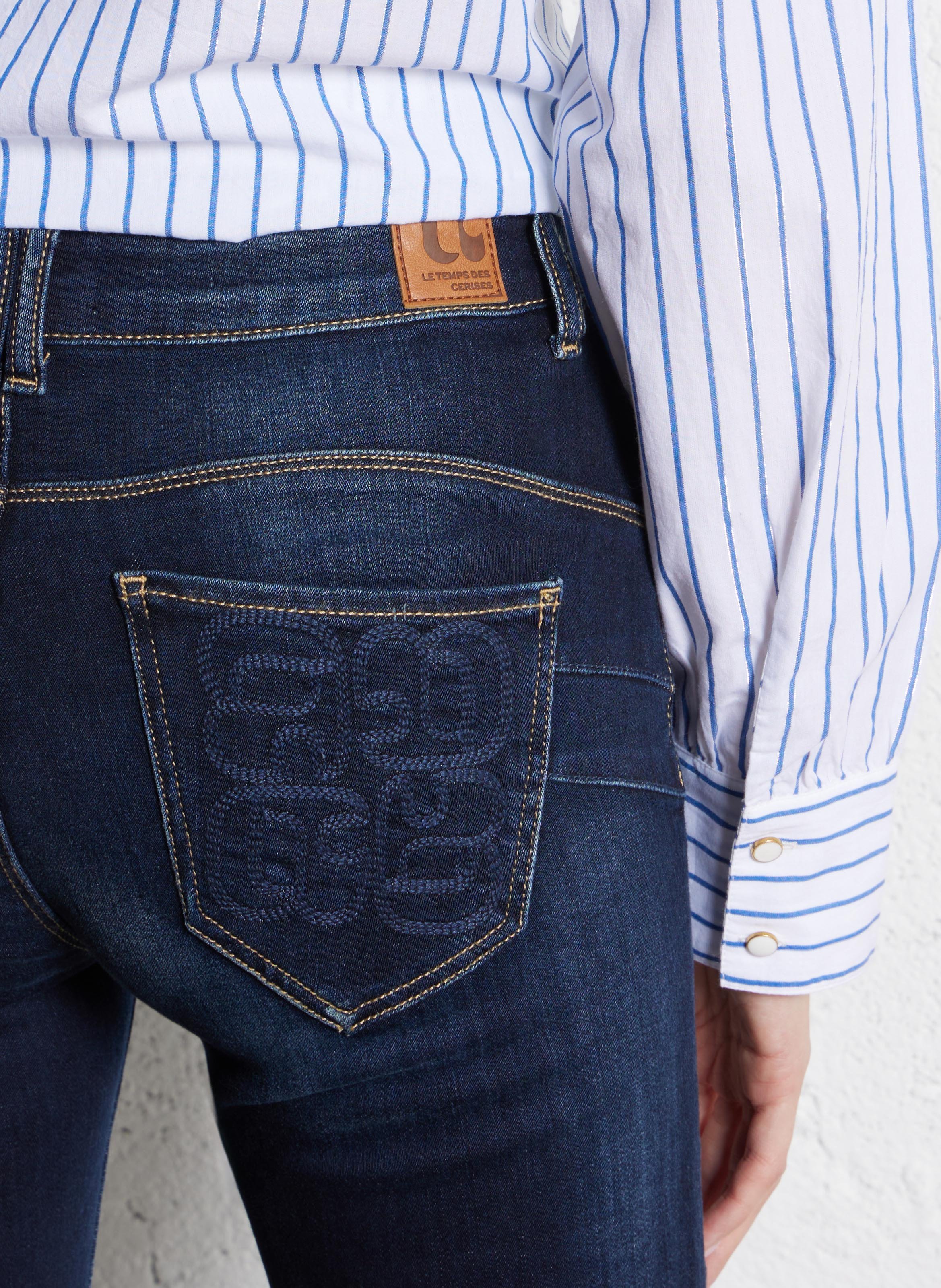 Jean slim en coton mélangé LE TEMPS DES CERISES Bleu