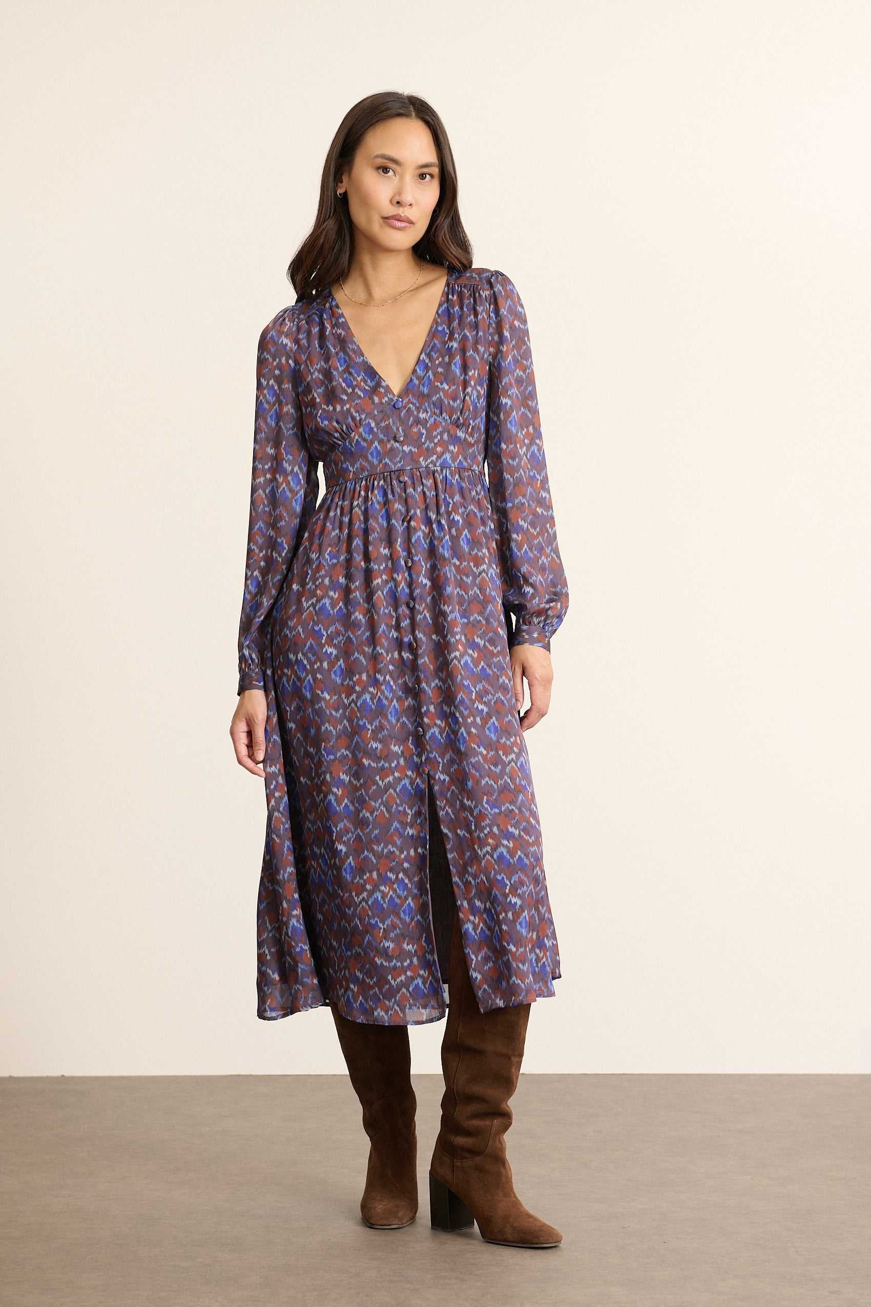 Printed midi dress GARANCE PARIS Blue