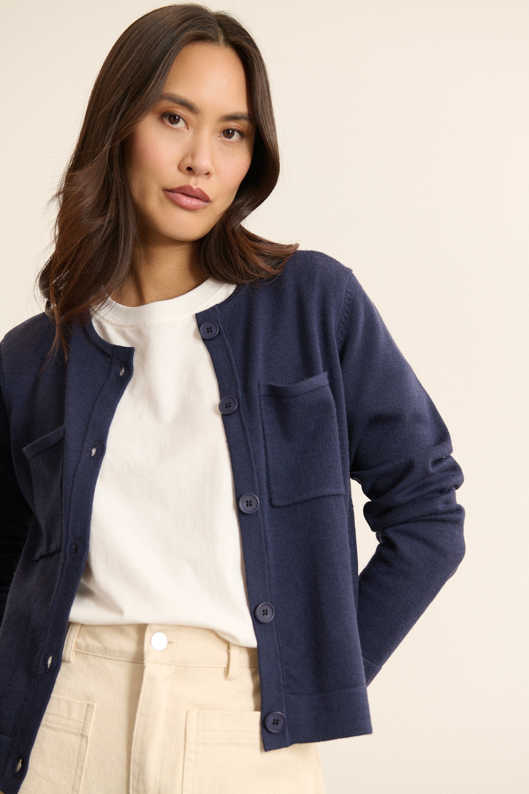 Long-sleeved button-up cardigan GARANCE PARIS Blue