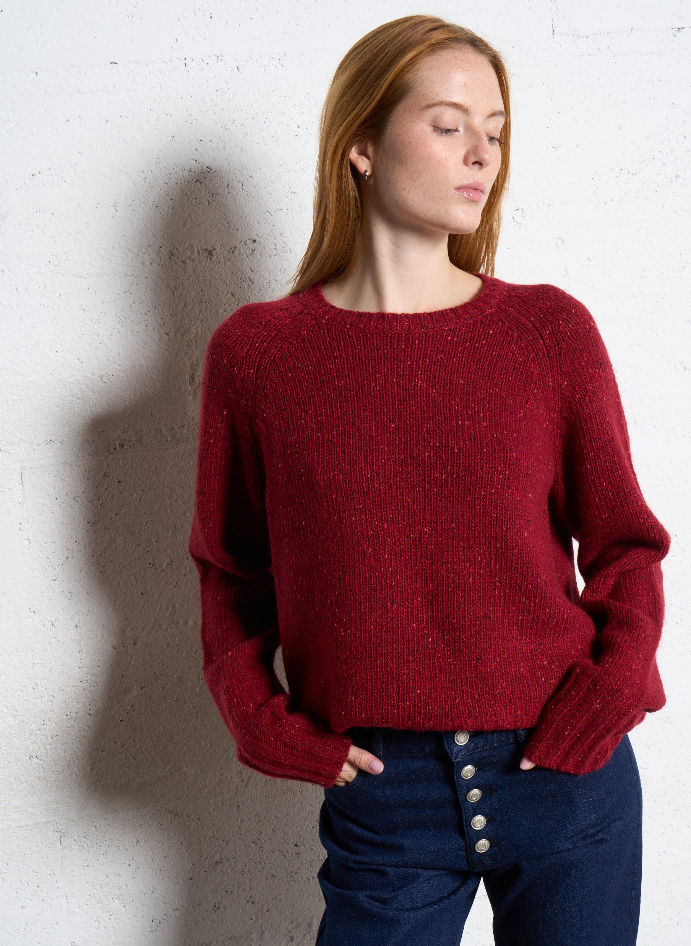 Blended wool oversize sweater IKKS Red