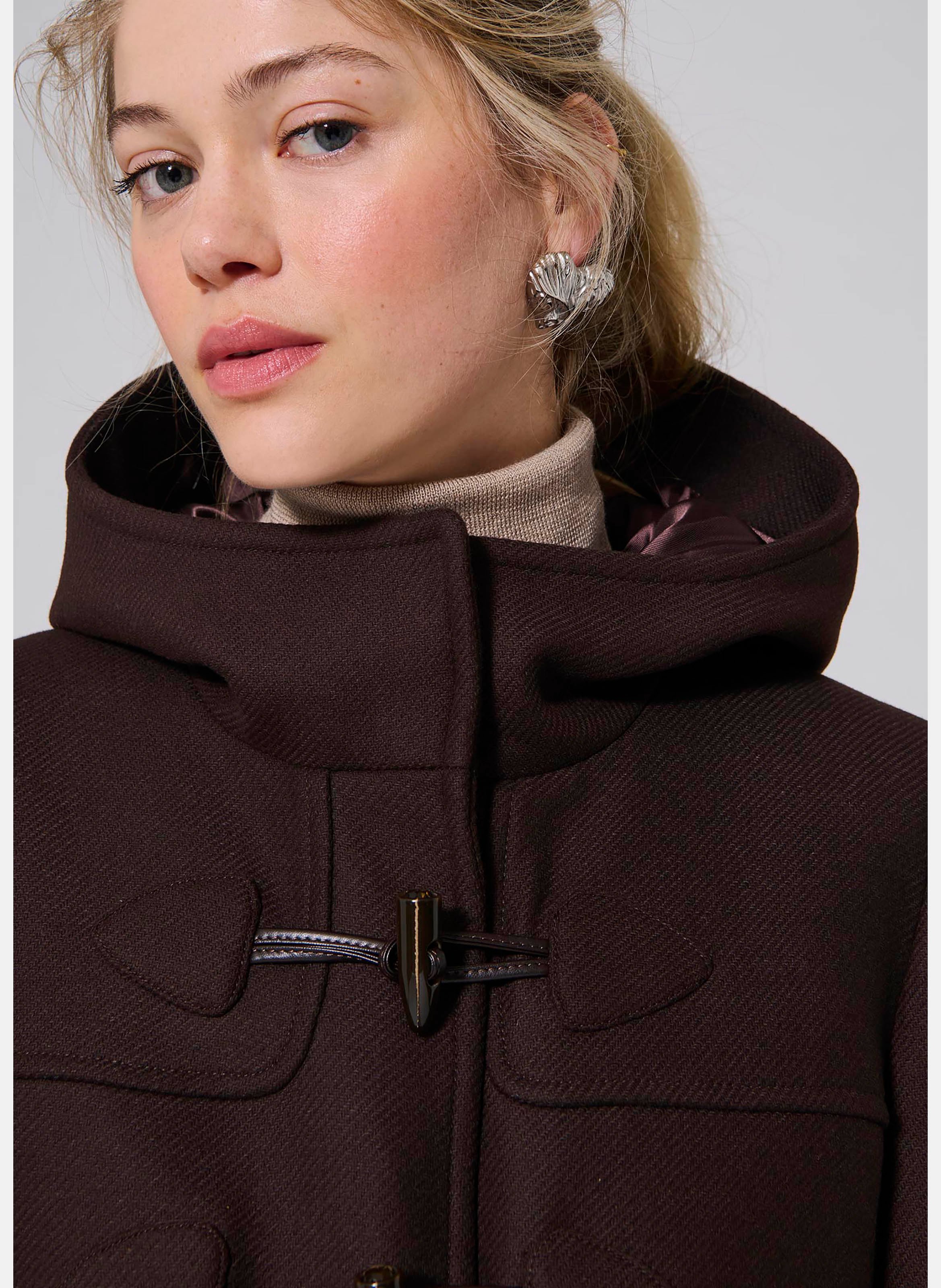 Straight wool-blend coat with high collar TARA JARMON Brown