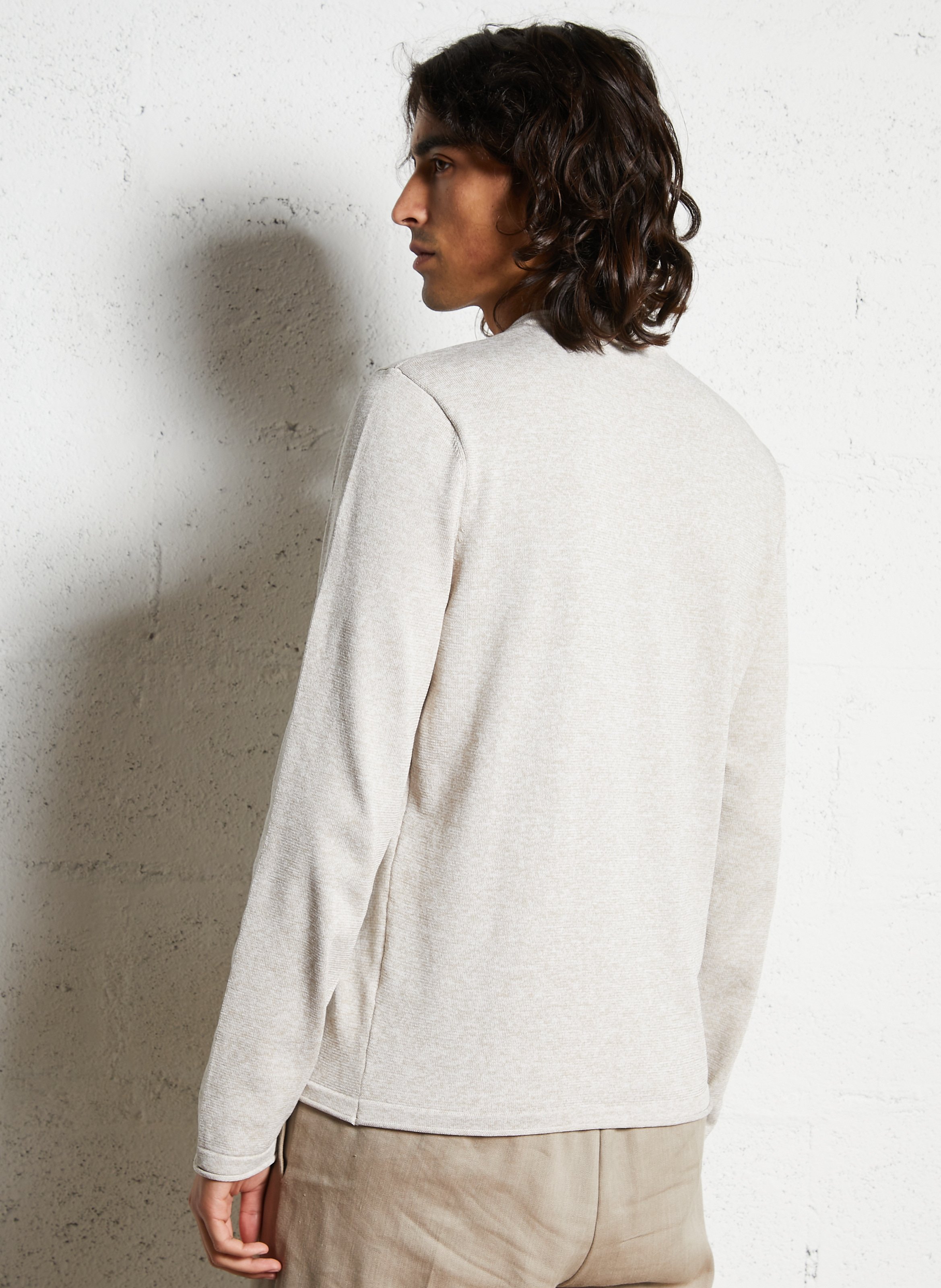 Gerader Pullover mit meliertem Stehkragen IKKS Beige