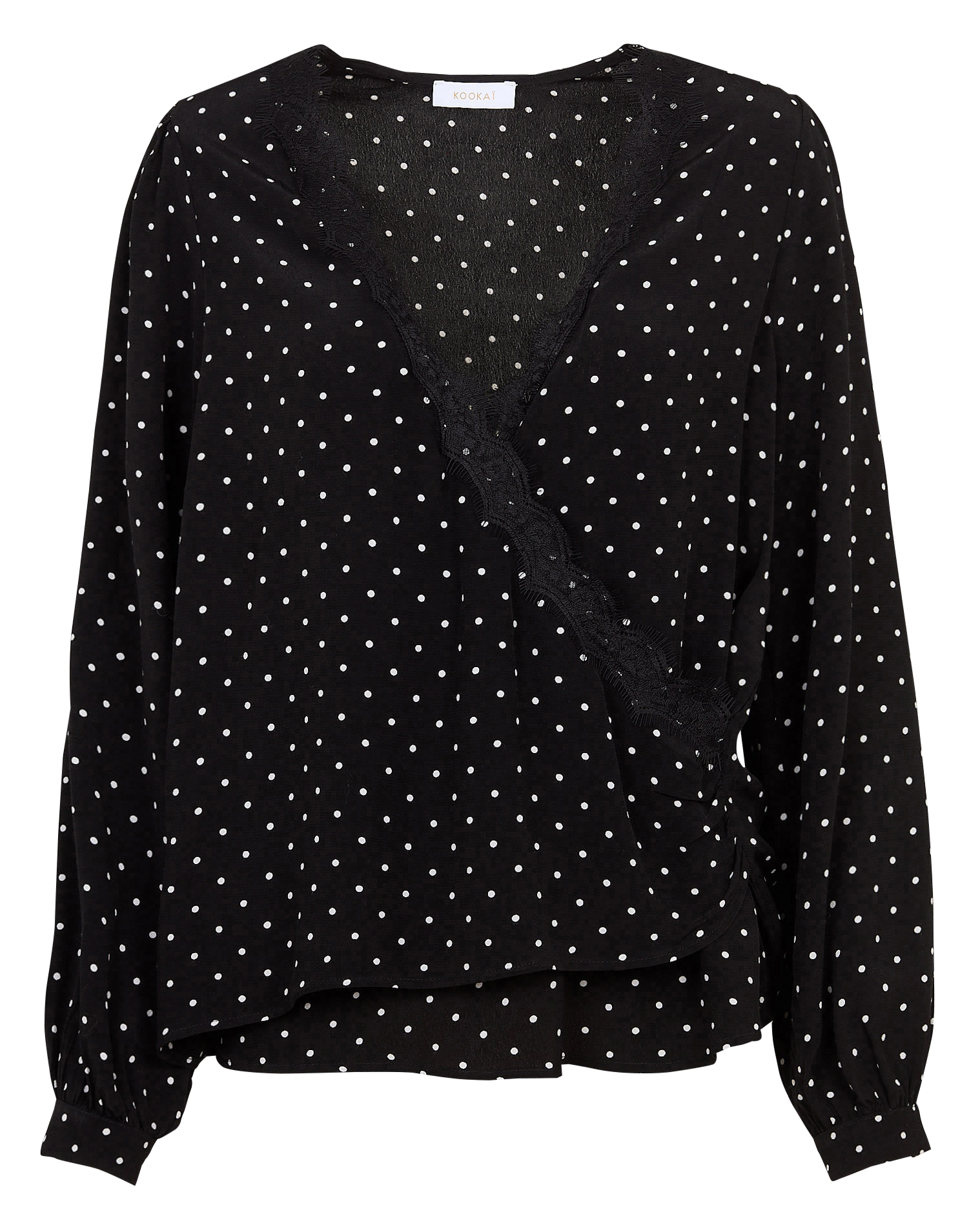 Rechte cropped top met polkadots KOOKAI Zwart