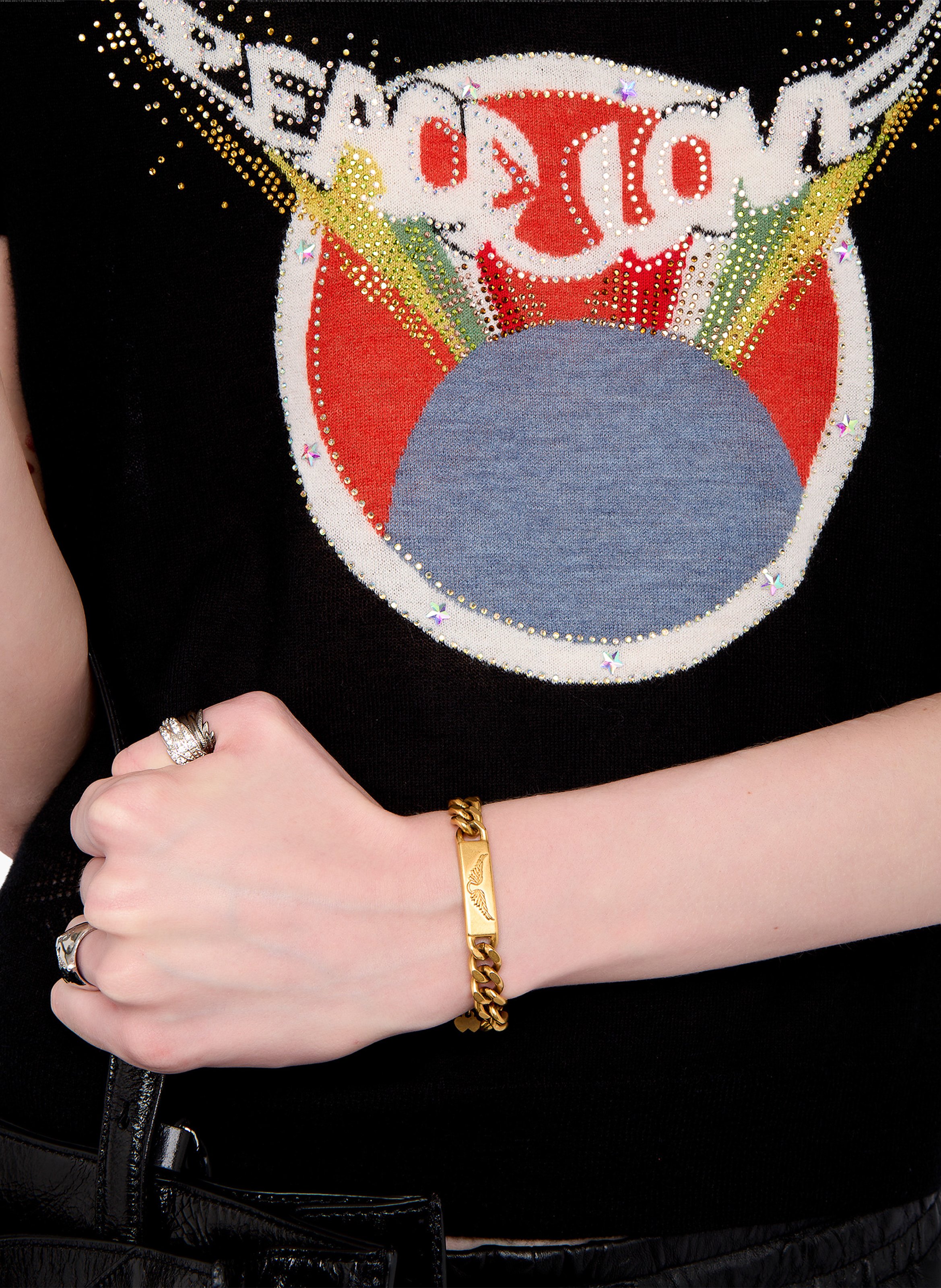 T-shirt van kasjmier met ronde hals ZADIG&VOLTAIRE Zwart