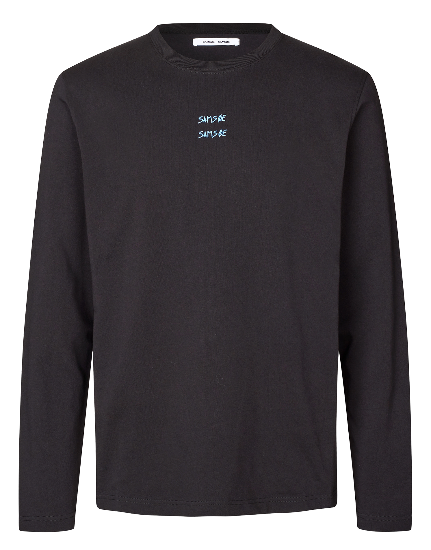 Camiseta de algodón bio con cuello redondo SAMSOE SAMSOE Negro