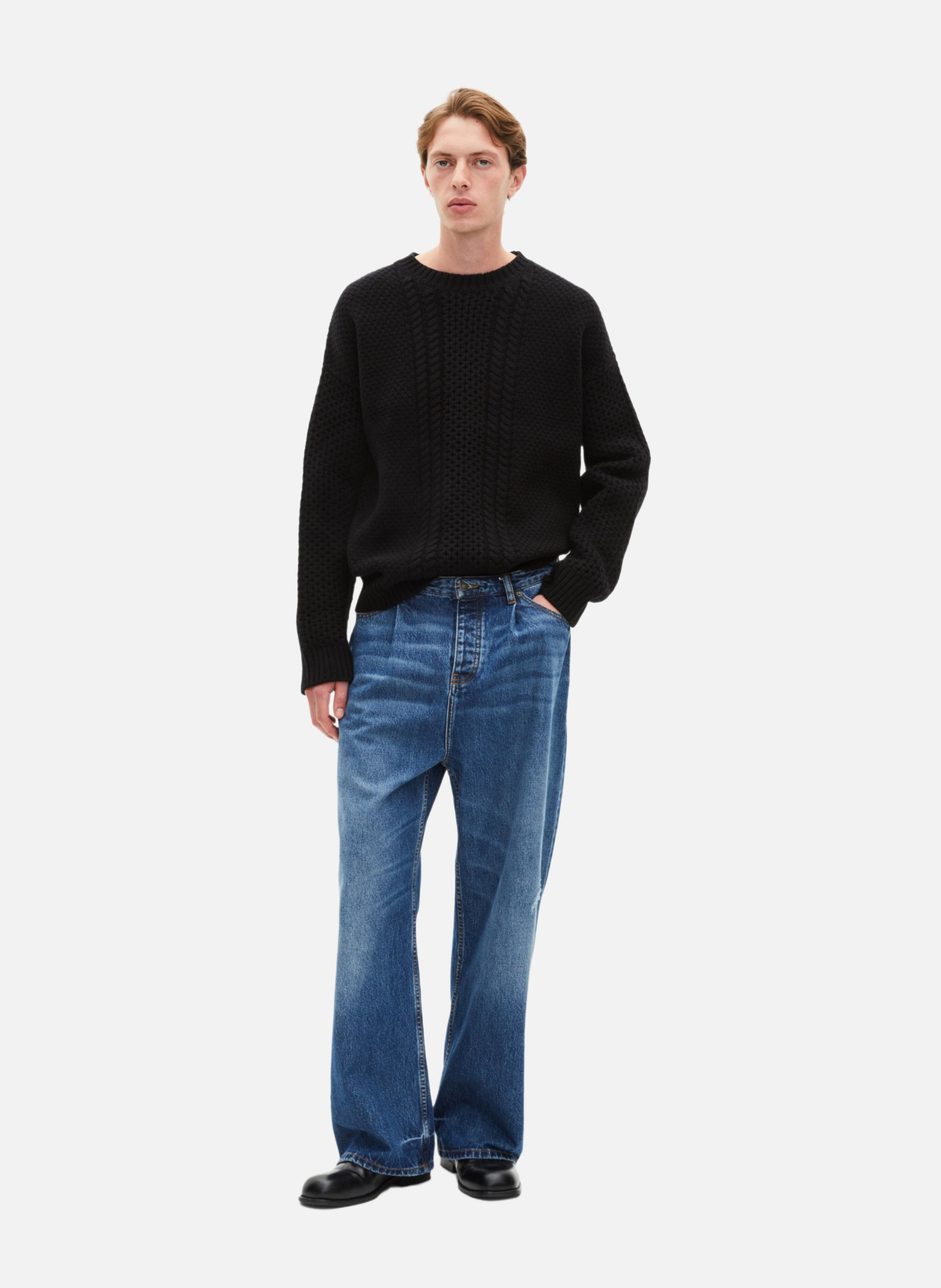 Wool cable sweater THE KOOPLES Black