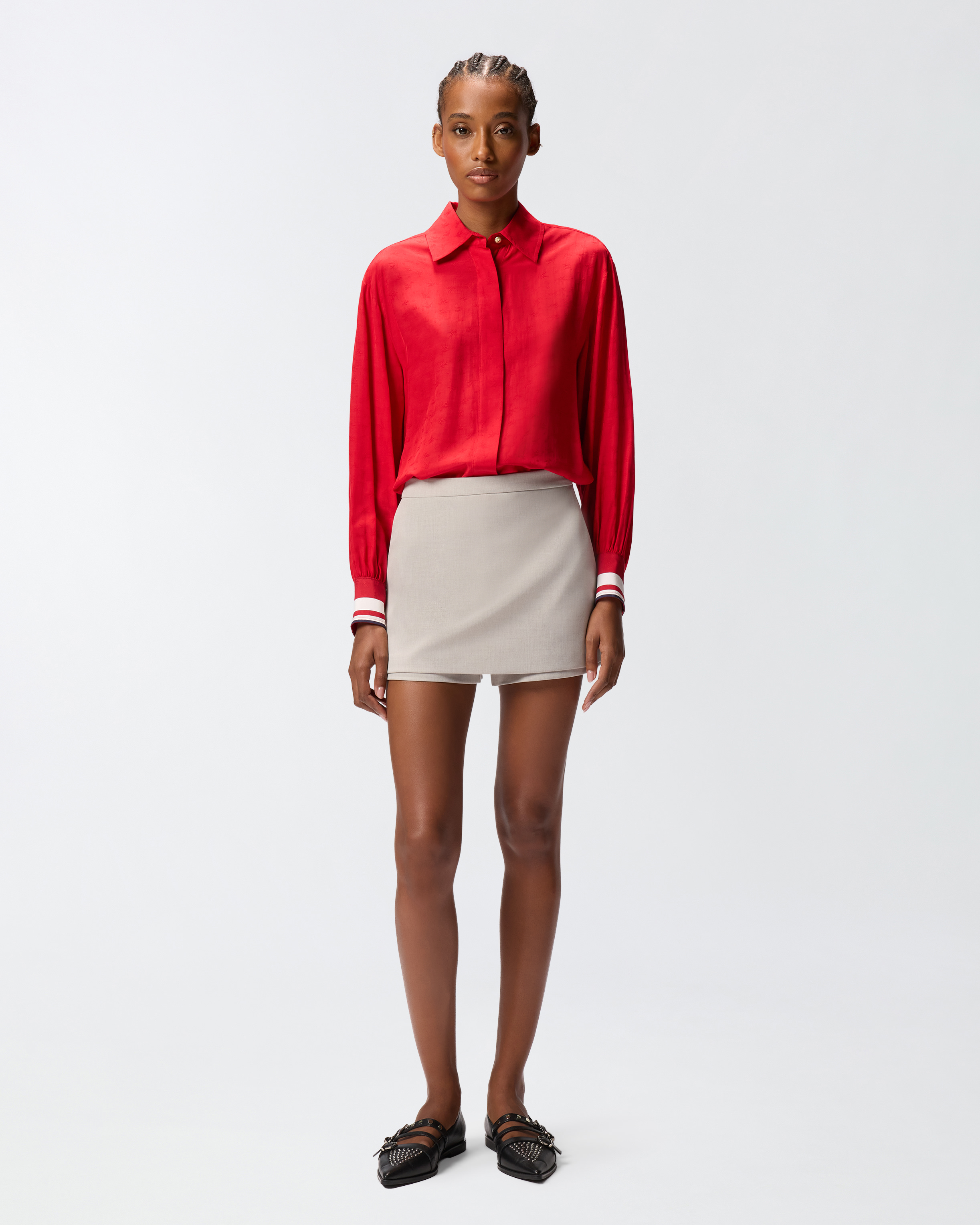 Classic shirt in viscose jacquard PINKO Red