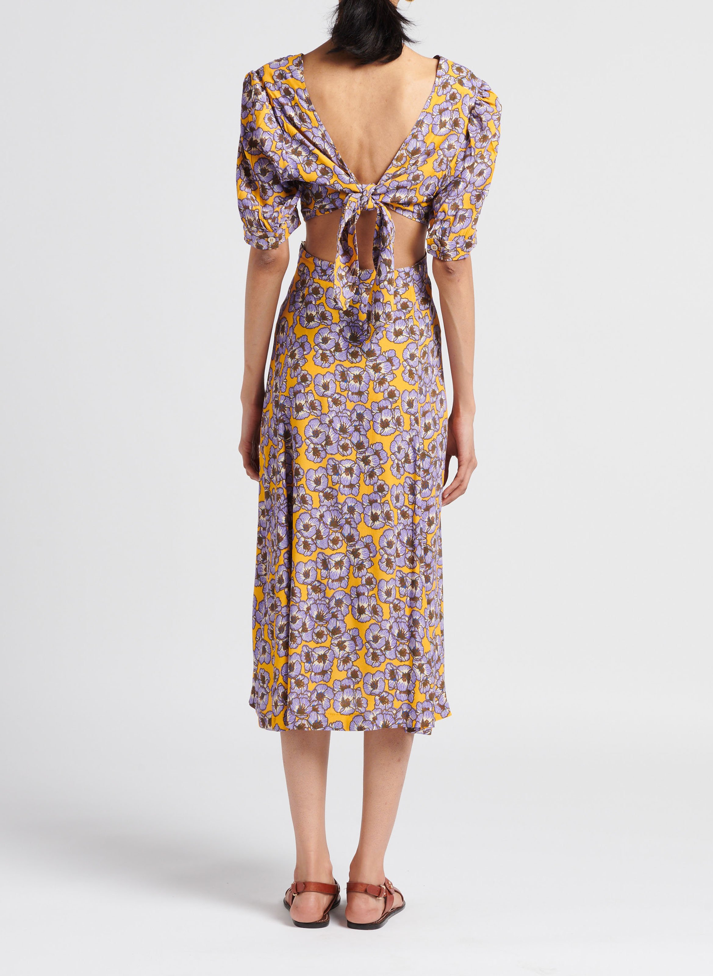 V-neck cotton-blend midi dress LA PETITE FRANCAISE Multicolored