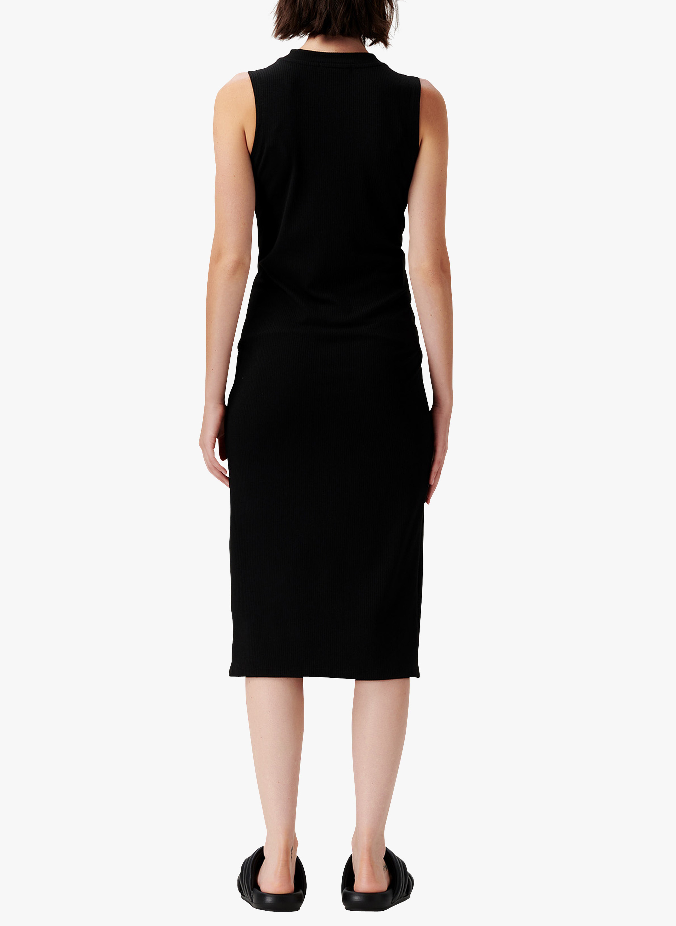 Robe midi col V moulante SUPERMOM Noir