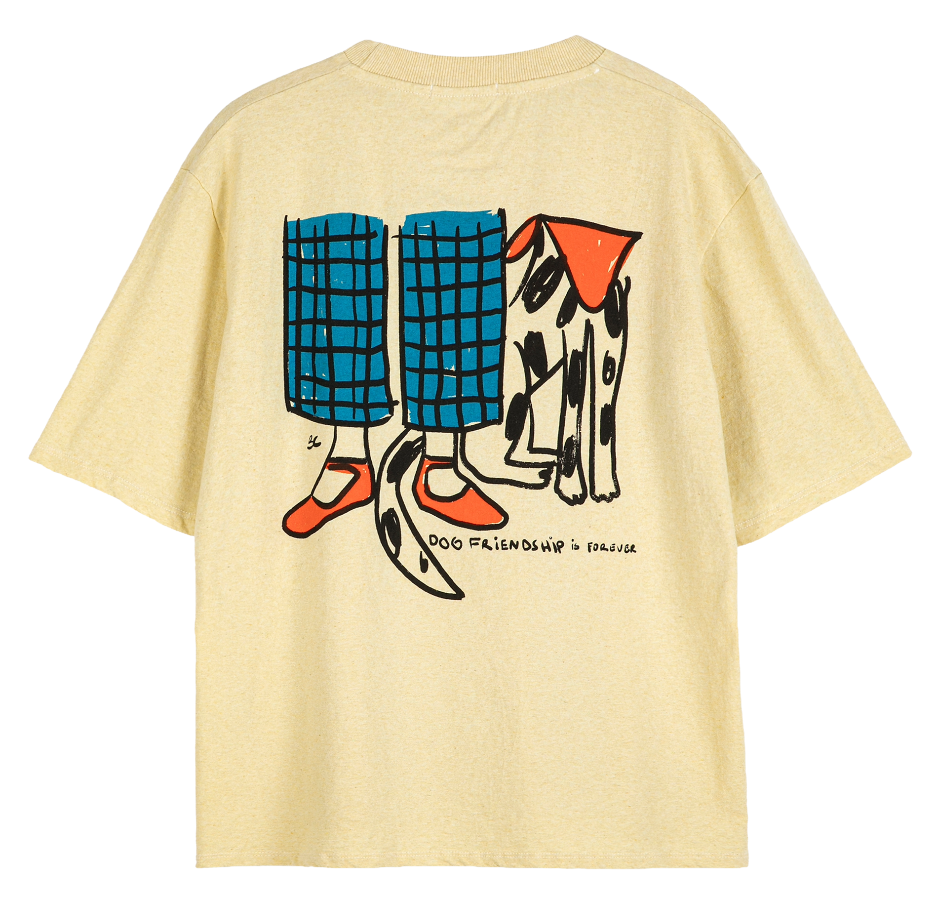 Oversized T-shirt met ronde hals van biologisch katoen en gerecycled katoen BOBO CHOSES Geel