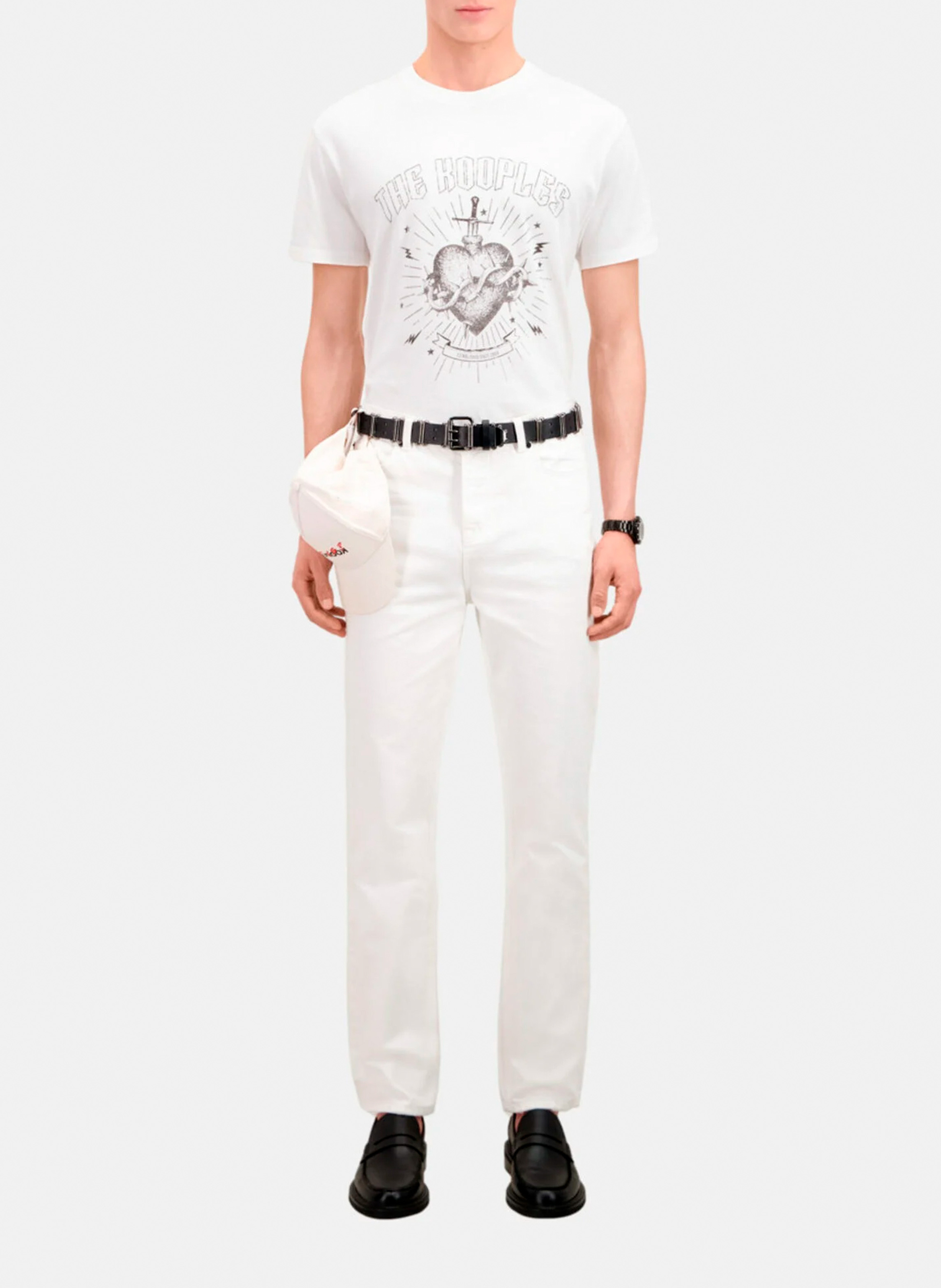 Straight round-neck screen-printed cotton T-shirt THE KOOPLES White