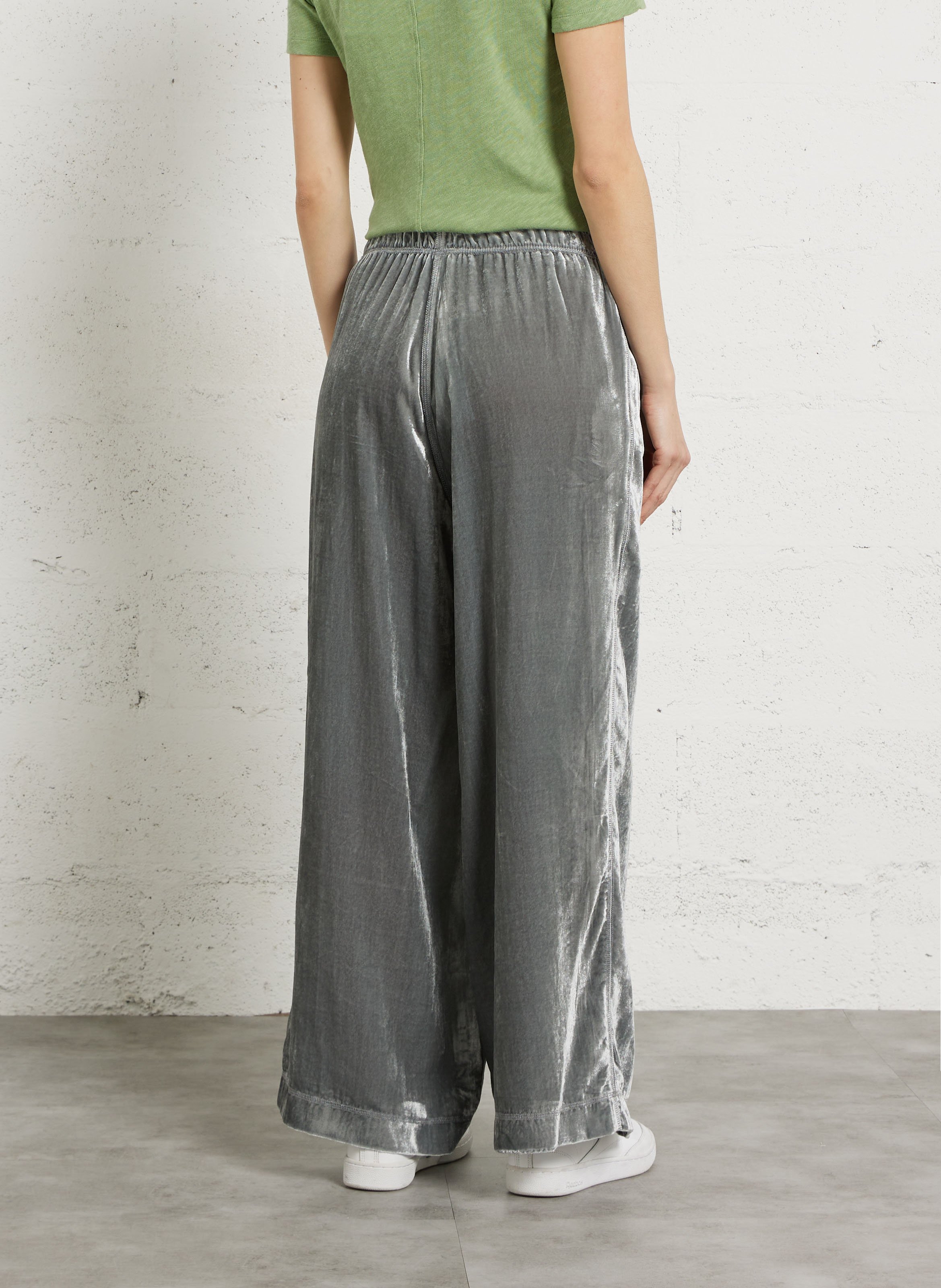 Jogging large en velours uni AMERICAN VINTAGE Gris