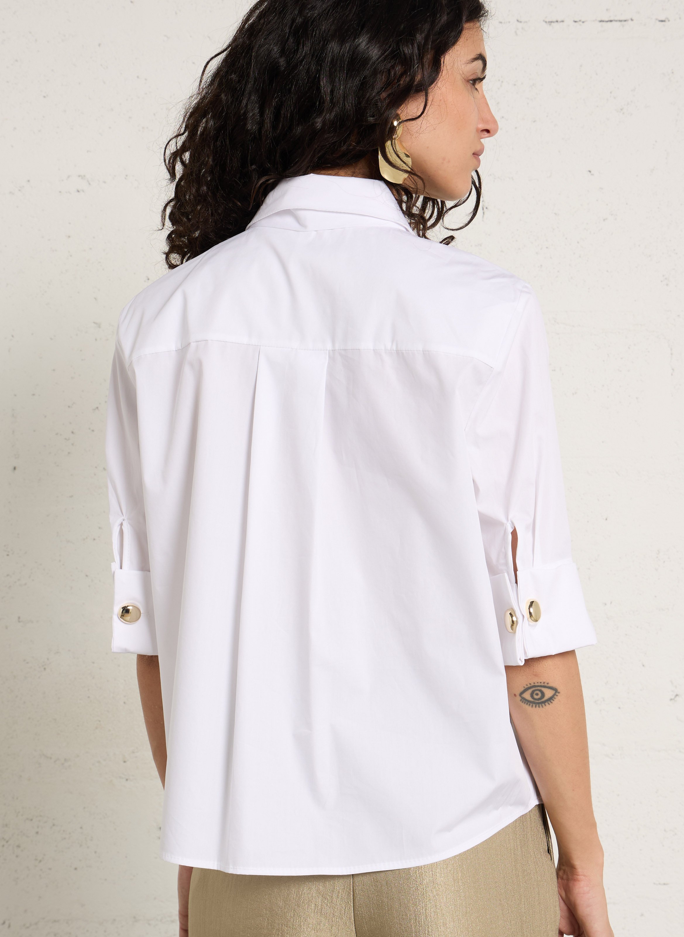 Chemise droite à cravate amovible  IMPERIAL Blanc