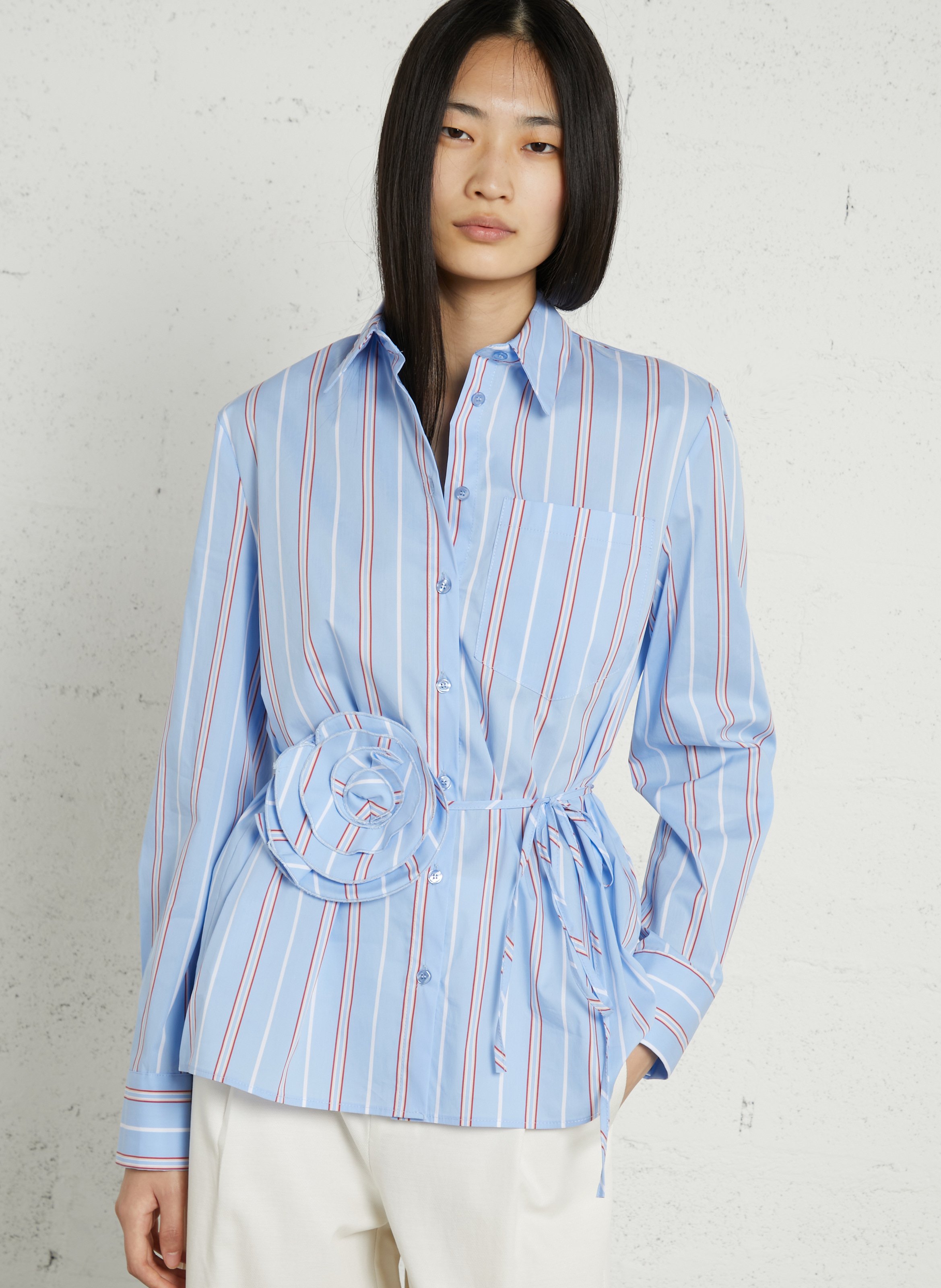 Oversize-Hemd aus Baumwollmix IMPERIAL Blau