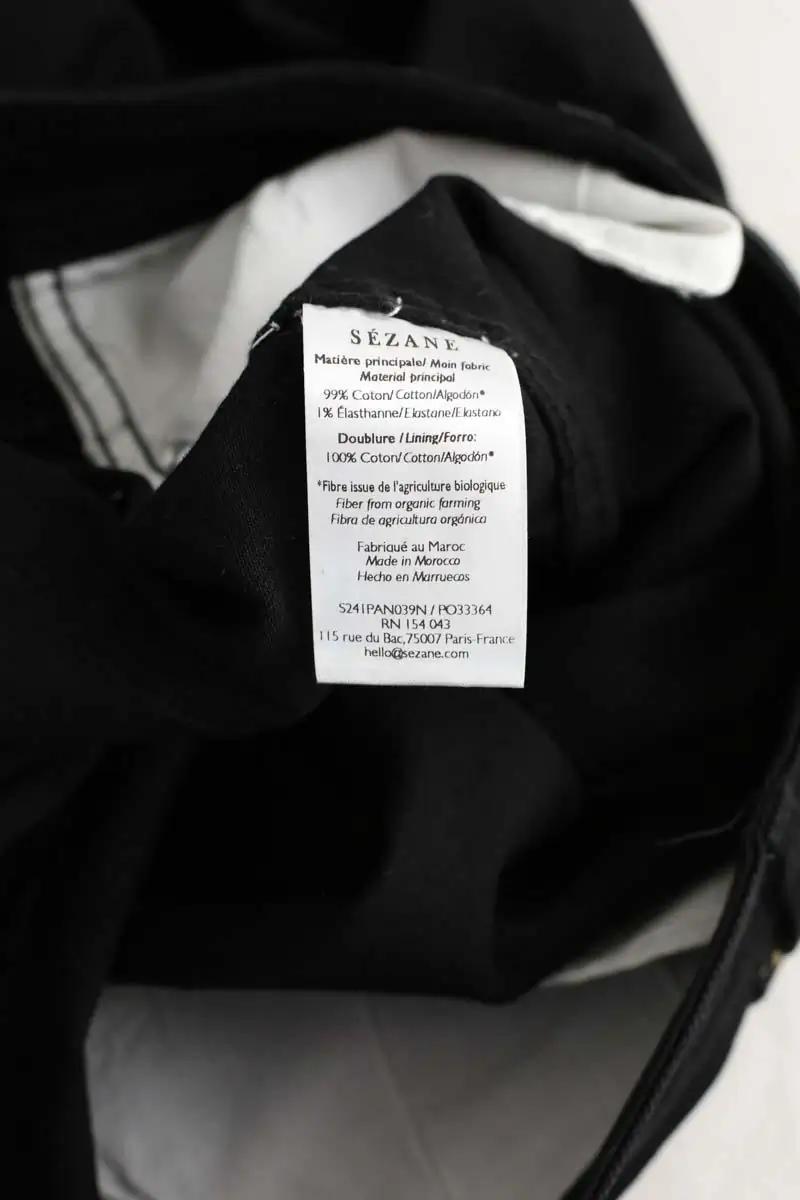 Straight cotton-blend pants SEZANE - Seconde main Black